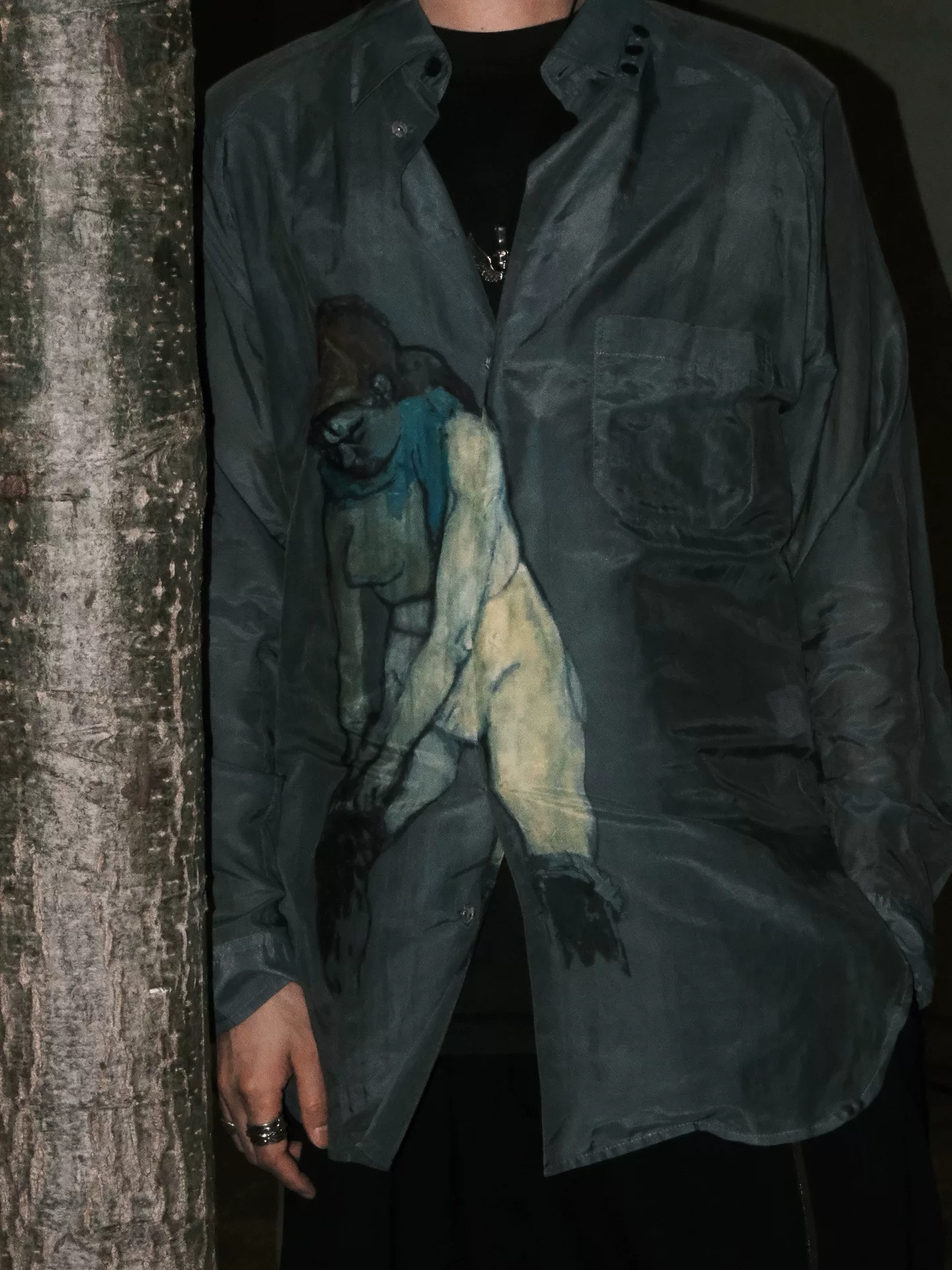 Yohji Yamamoto 24SS Art Print Shirt — back