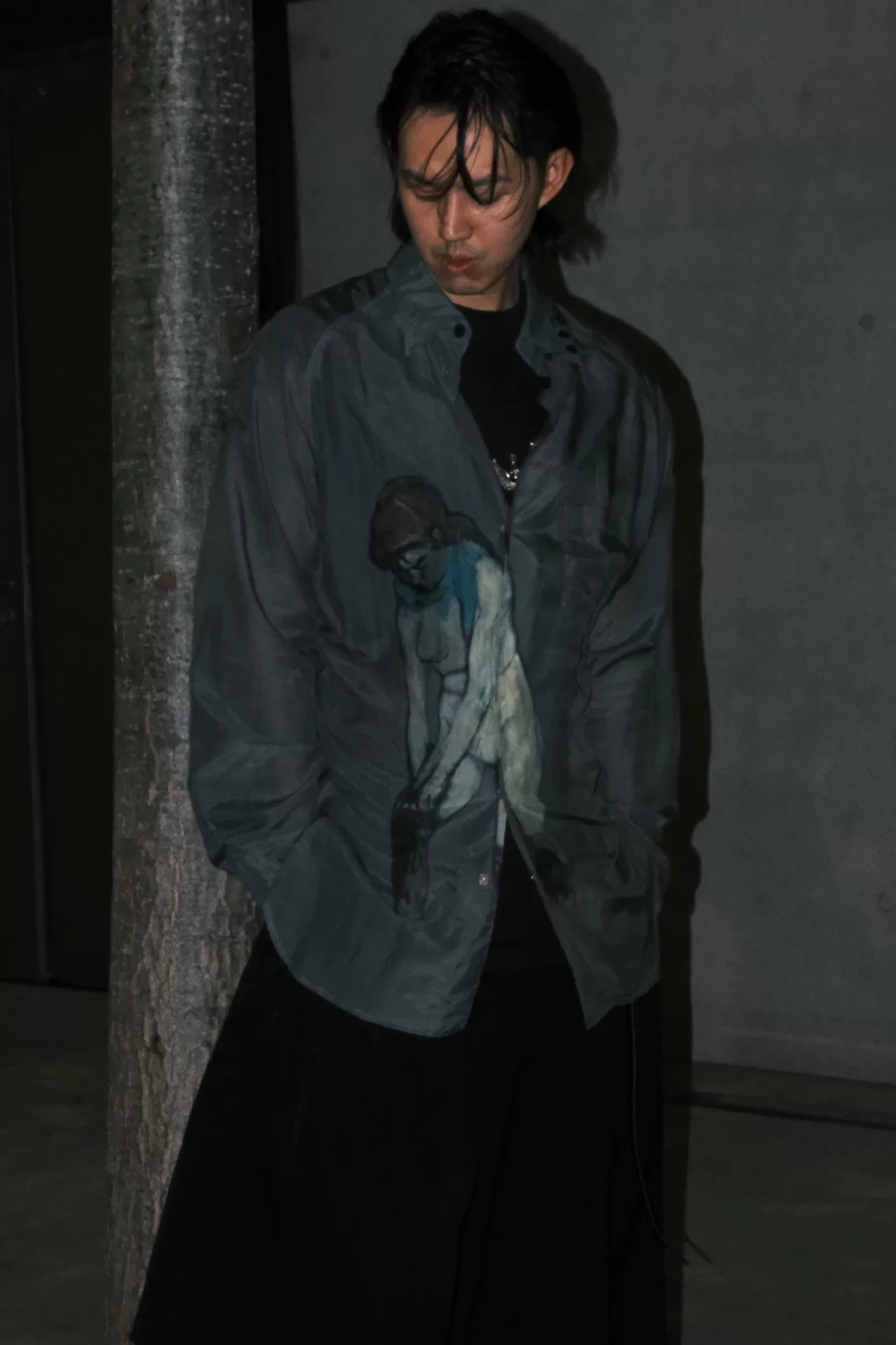 Yohji Yamamoto 24SS Art Print Shirt — detail
