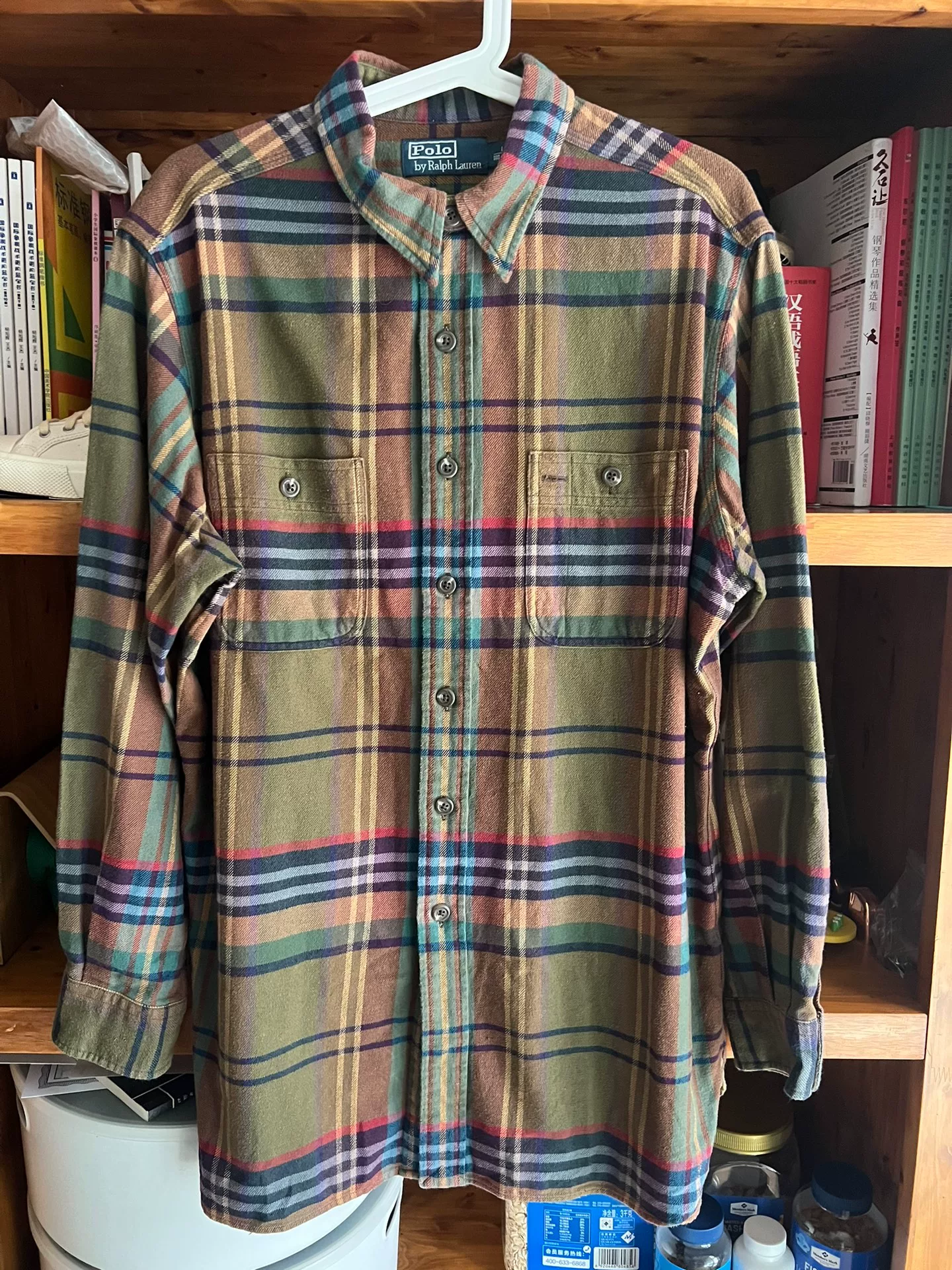 Ralph Lauren Plaid Shirt w/ Suede Elbow