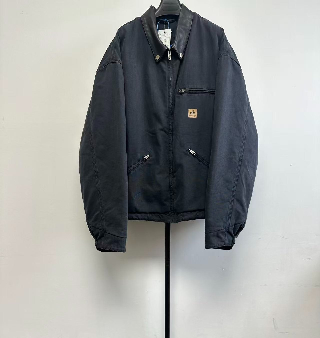 Balenciaga Black Letter Patch Zip Jacket