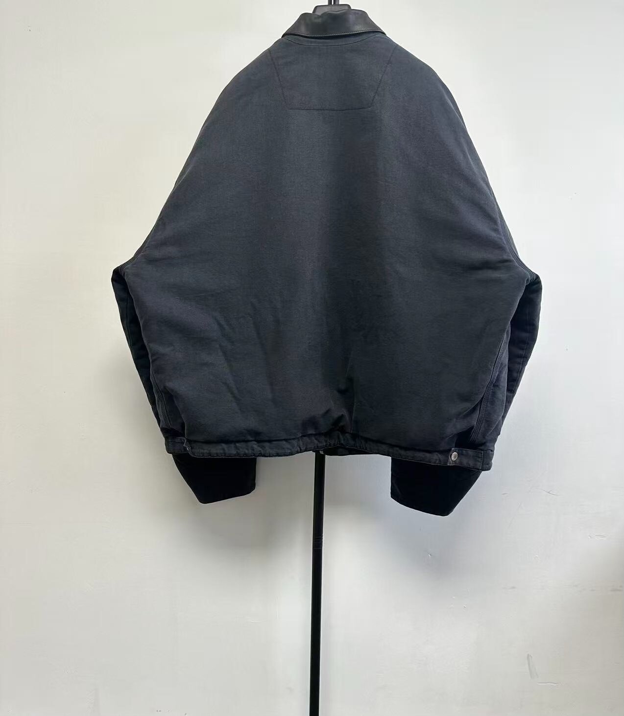 Balenciaga Black Letter Patch Zip Jacket — front