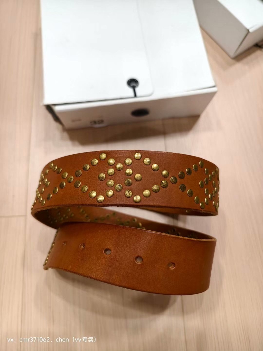 visvim 17SS STUDS BELT 45MM — detail