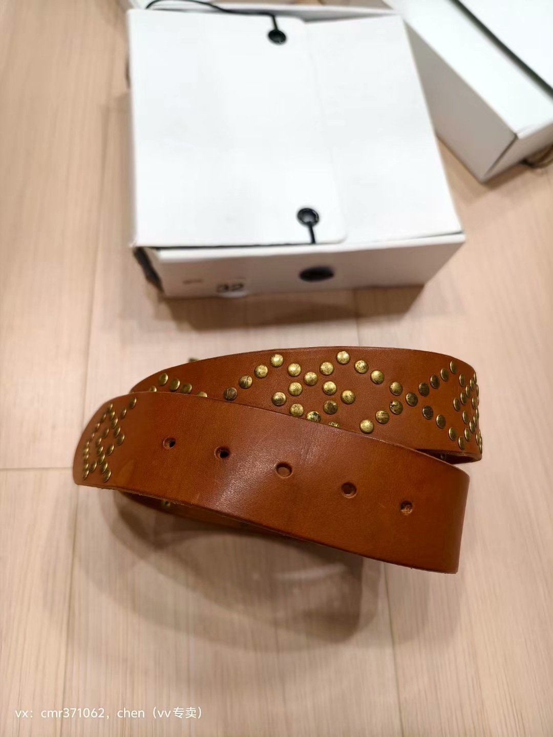 visvim 17SS STUDS BELT 45MM — front