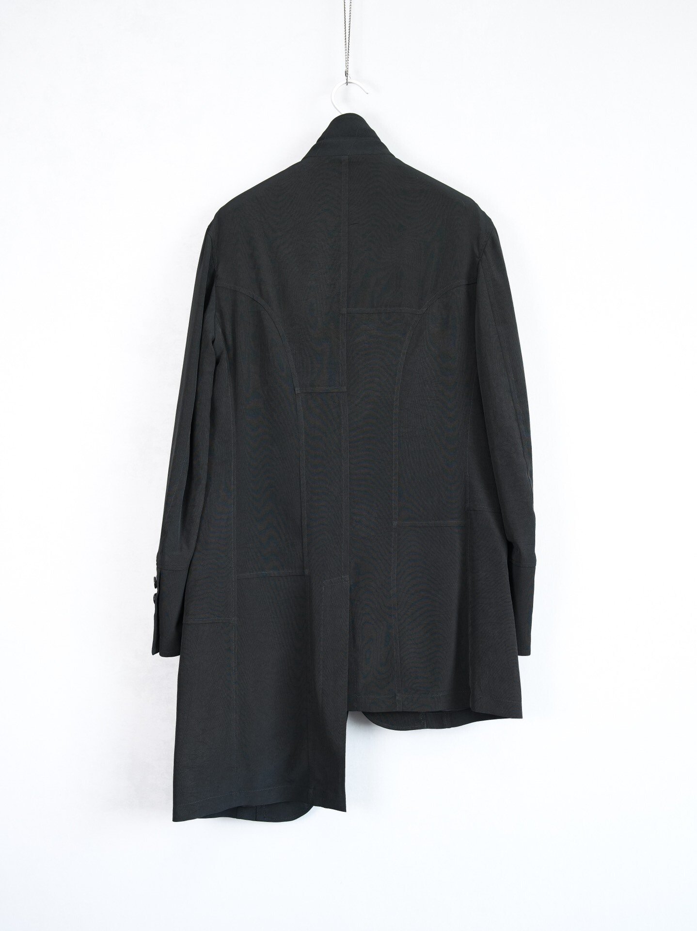 Yohji Yamamoto 25SS Asymmetric Triacetate Coat — detail