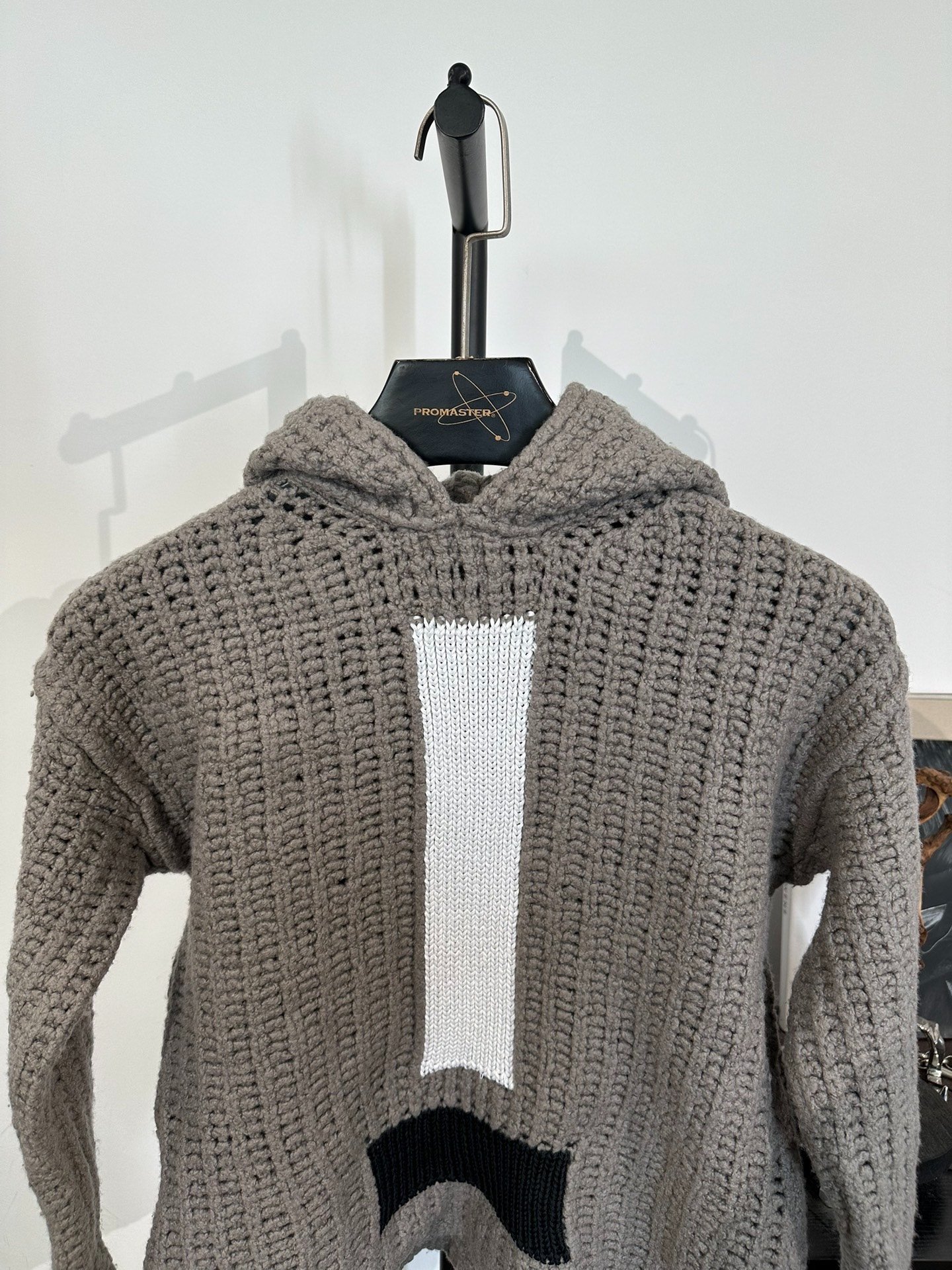 Rick Owens Knitted Hooded Sweater Coat — detail