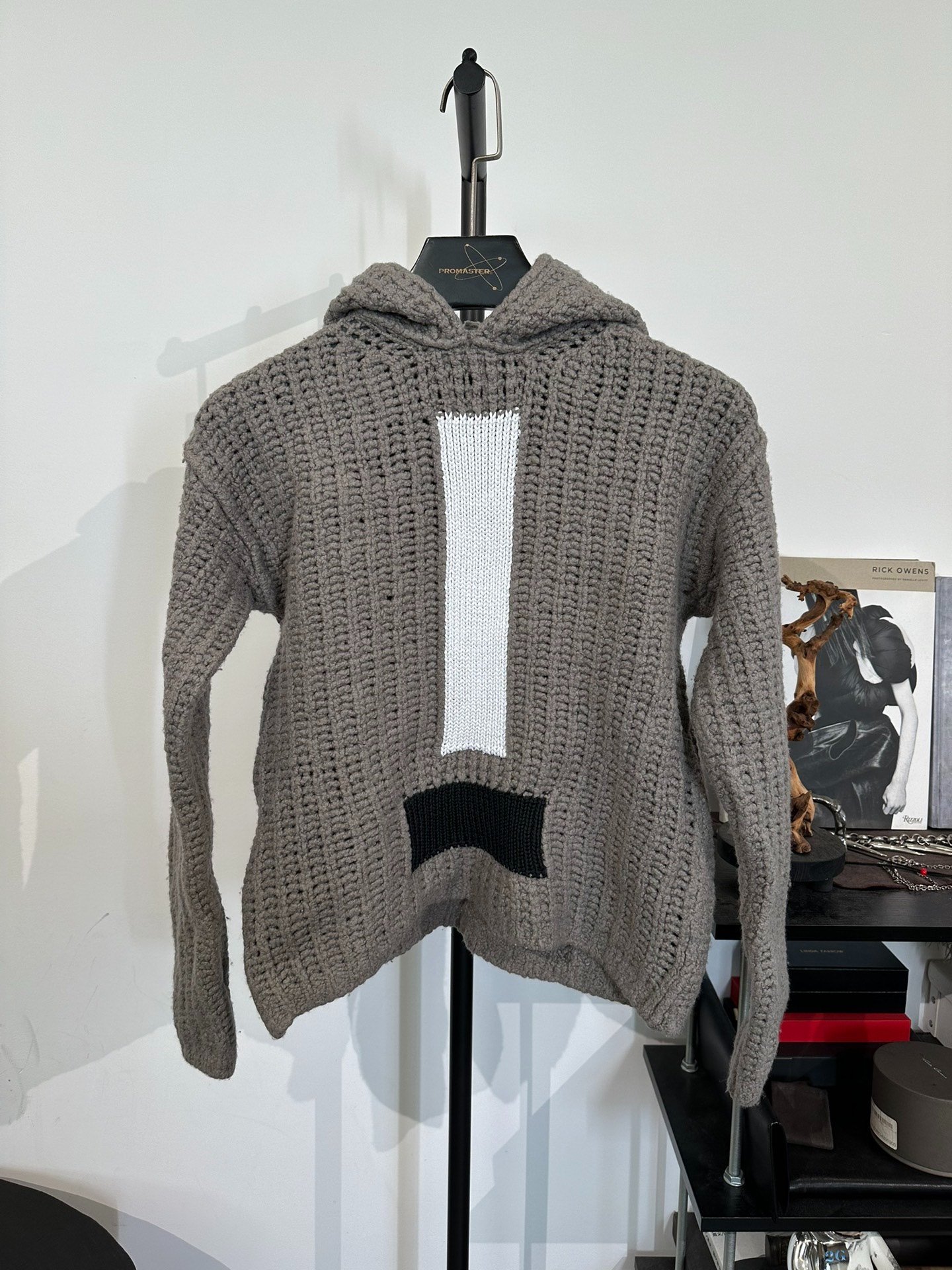 Rick Owens Knitted Hooded Sweater Coat