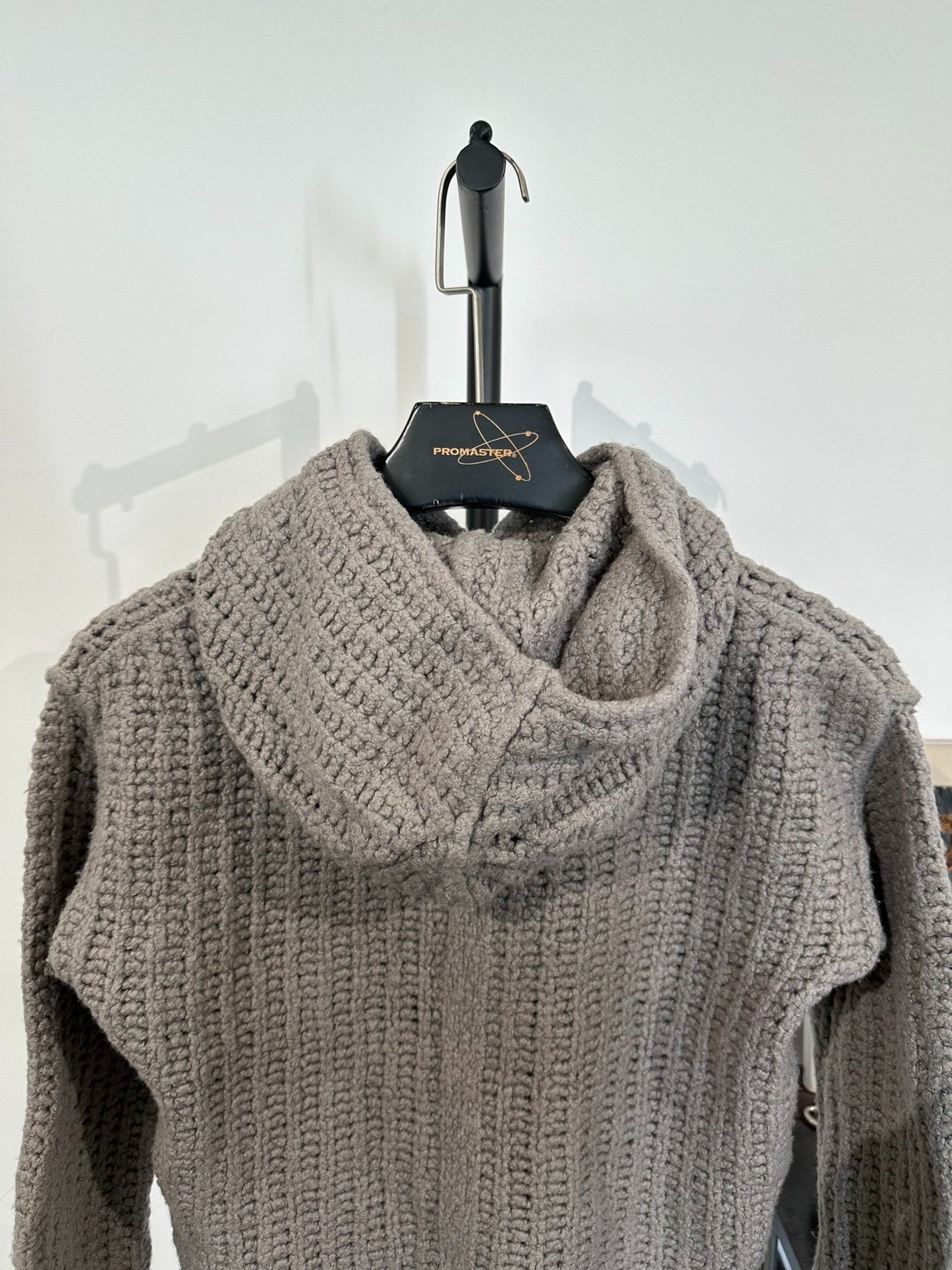 Rick Owens Knitted Hooded Sweater Coat — back