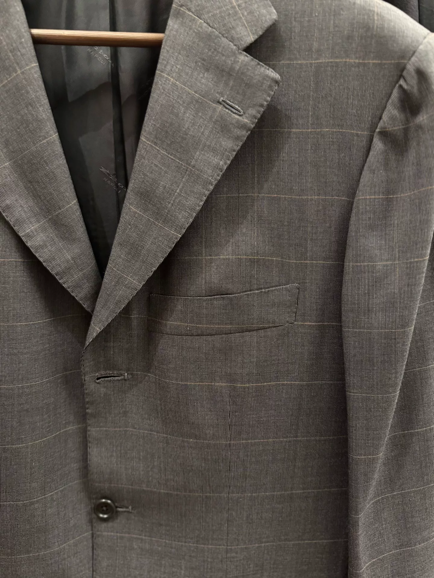 Kiton 180S Gray Plaid Suit — back