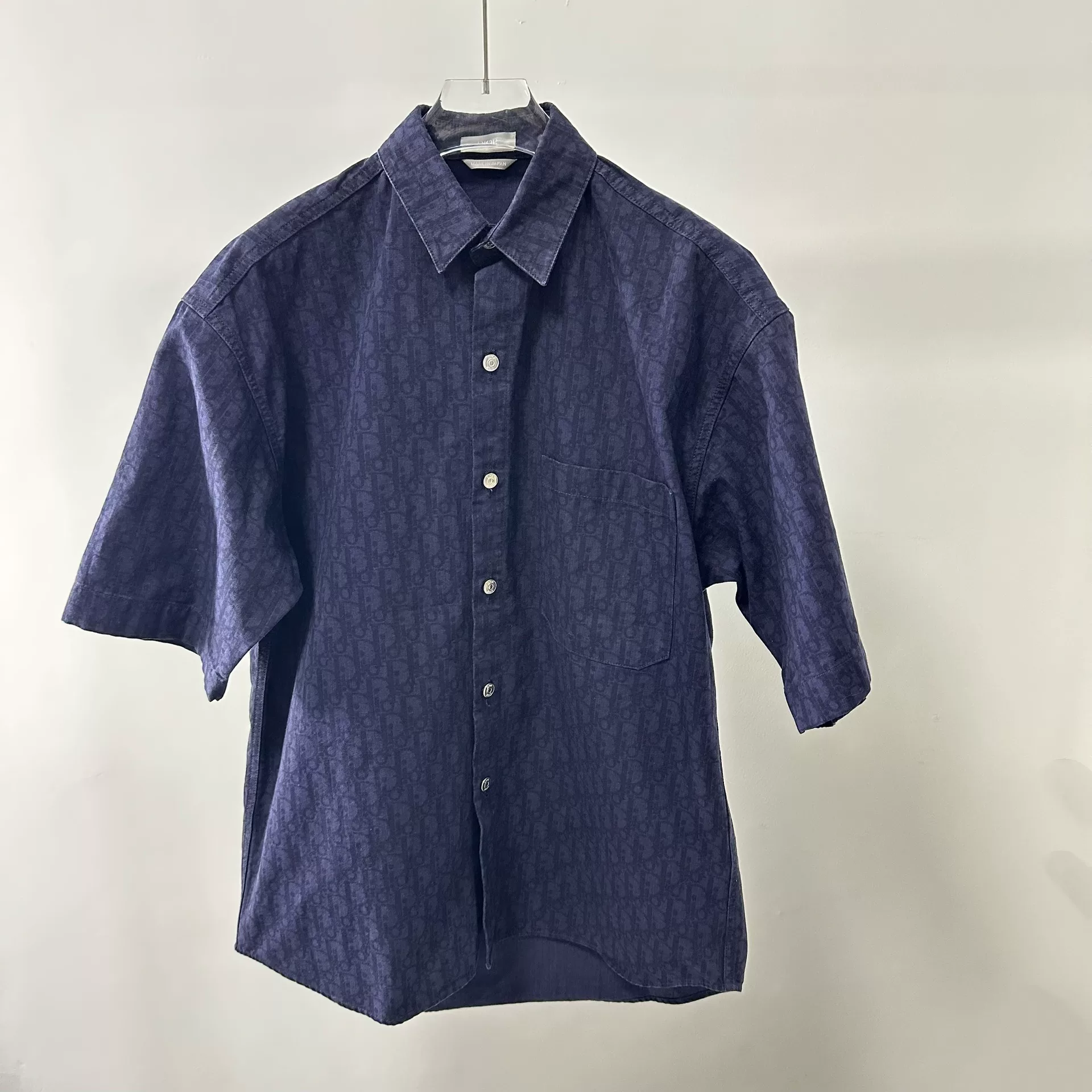 Dior Oblique Kasuri Print Short-Sleeve Shirt
