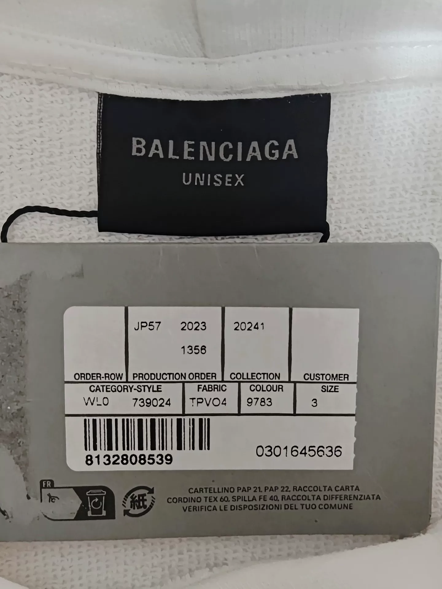 Balenciaga 24FW Dragon Flame Metal Hoodie — label