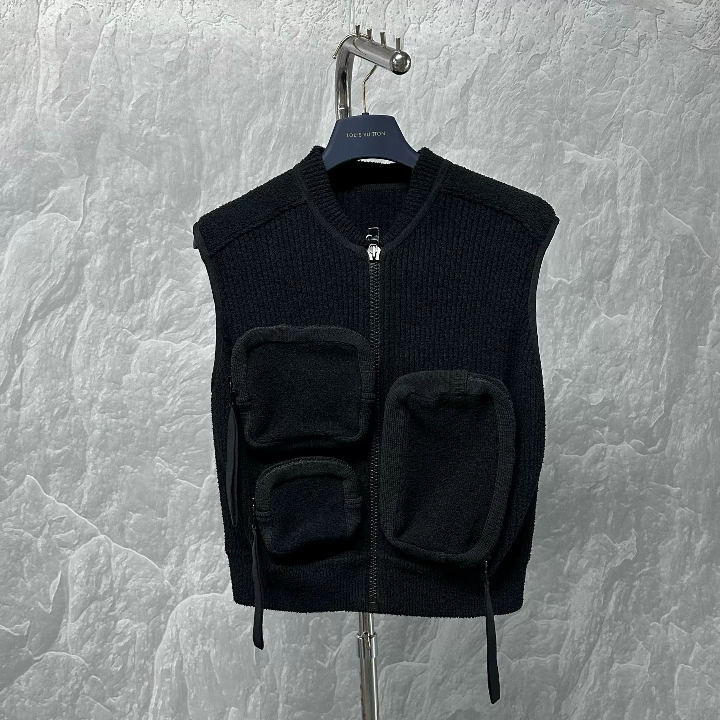 Louis Vuitton Knit Vest with Zipper Pockets — front