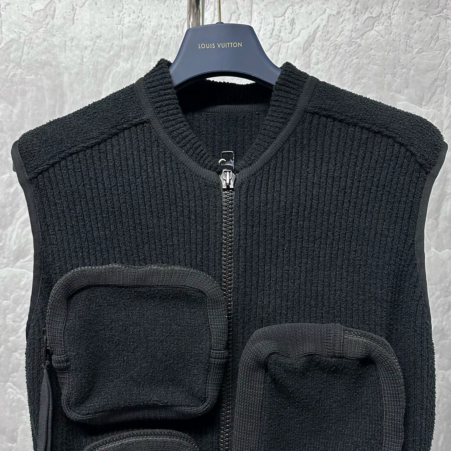 Louis Vuitton Knit Vest with Zipper Pockets — detail