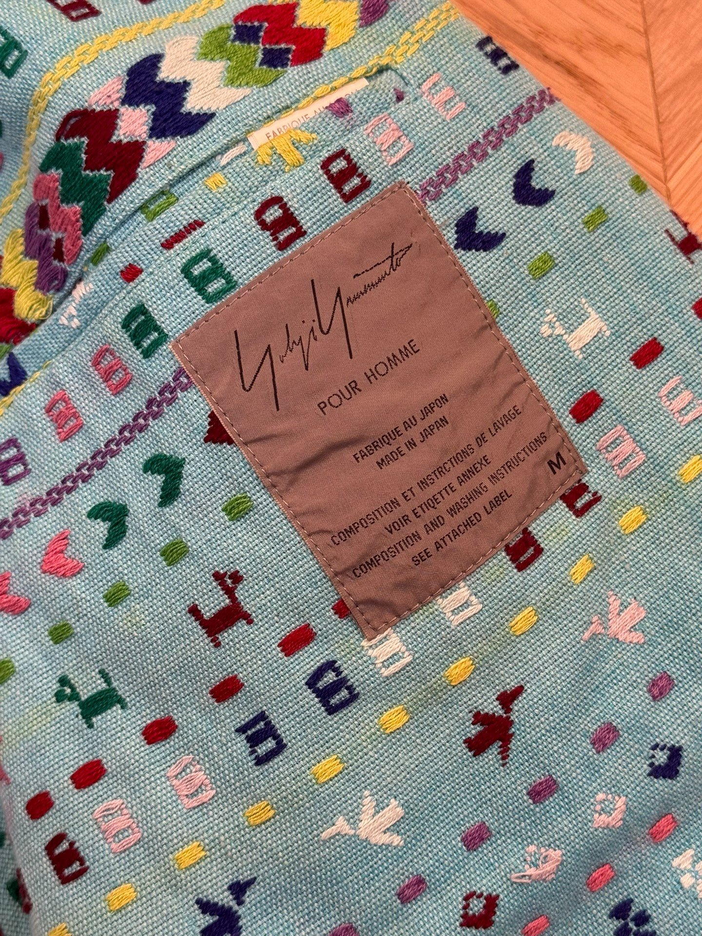 Yohji Yamamoto 92SS Embroidered Runway Coat — detail