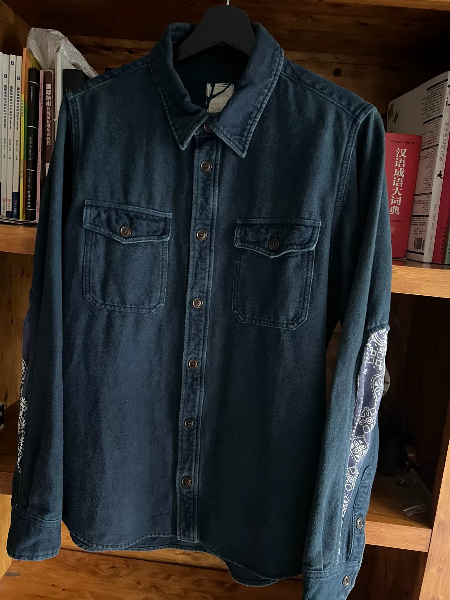 visvim 2019 Indigo Dyed Distressed ICT Shirt — detail