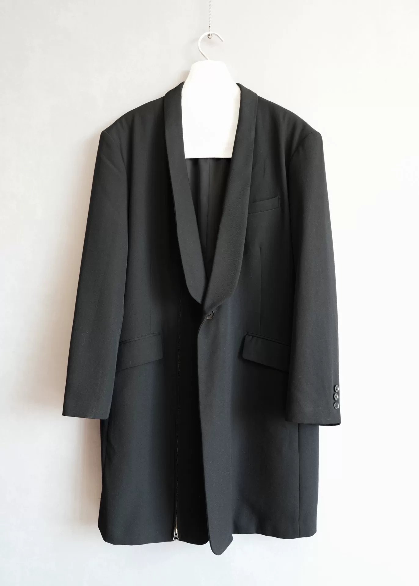 Yohji Yamamoto 04AW Shawl Collar Zip Coat — detail