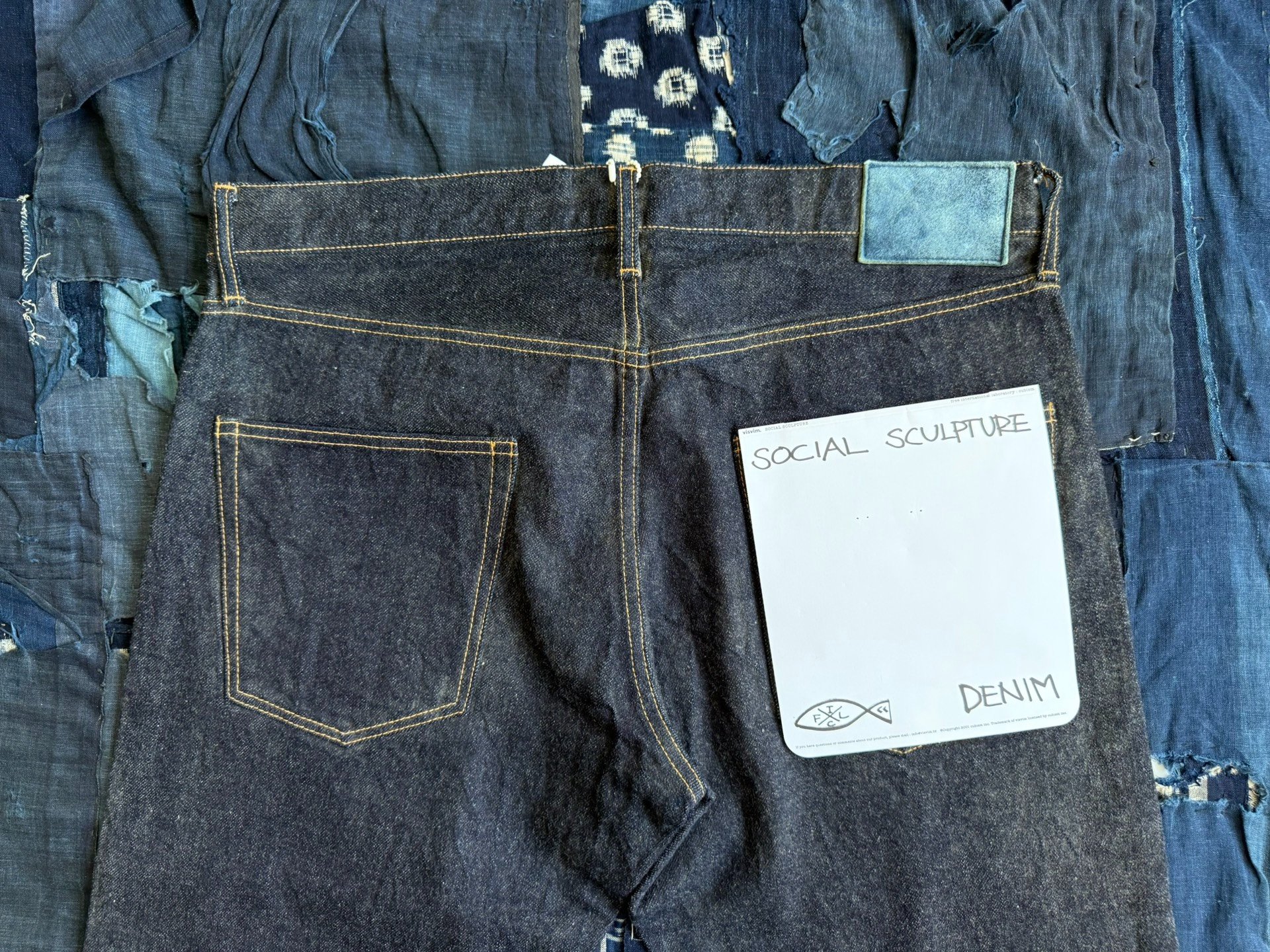 VISVIM 22AW SOCIAL SCULPTURE 01 SLIM RAW — label