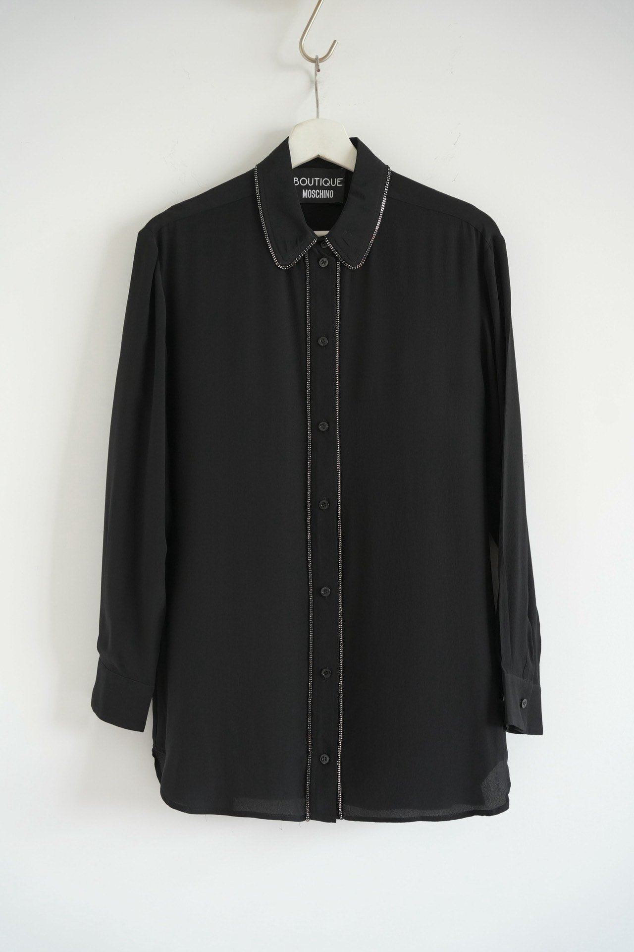 Moschino Chain Trim Silk Shirt