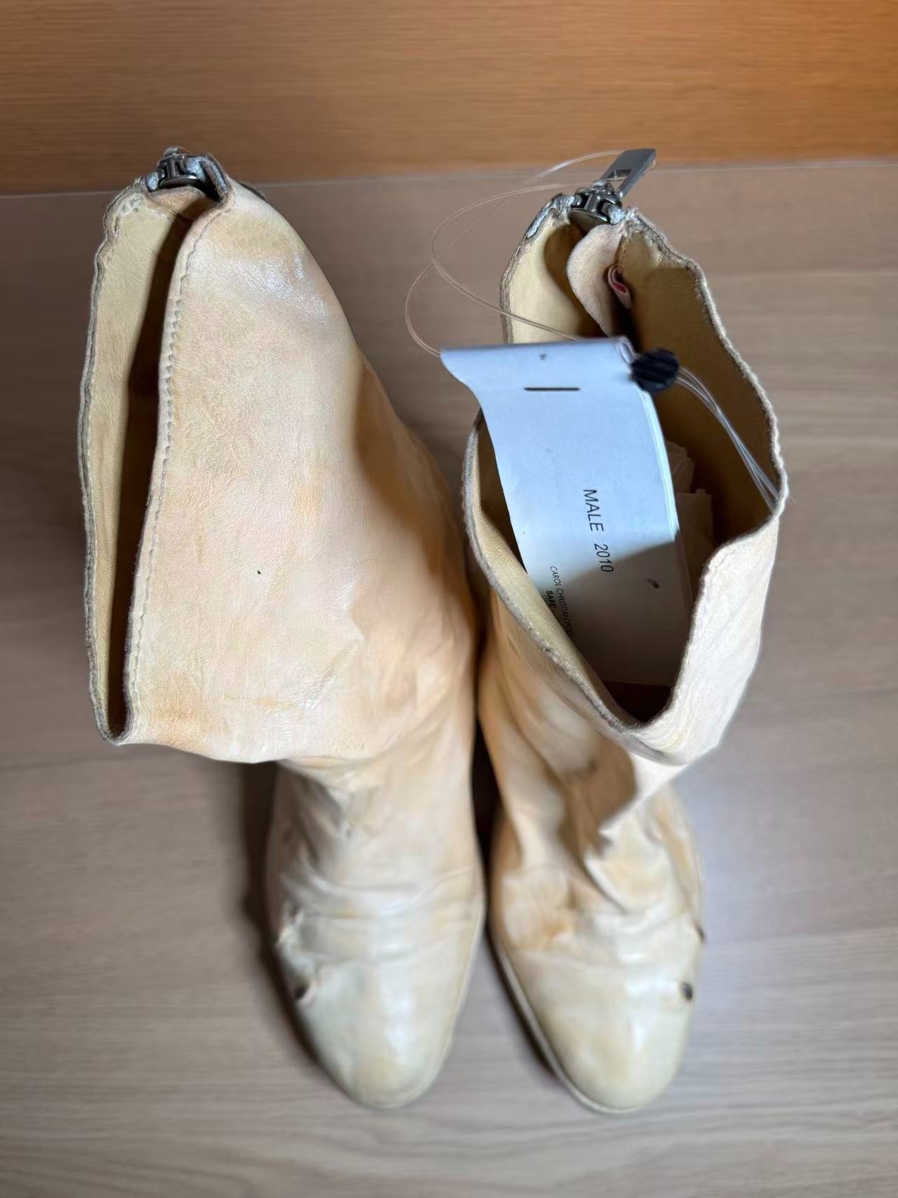CCP U-Sole Beige Leather Tall Boots — detail