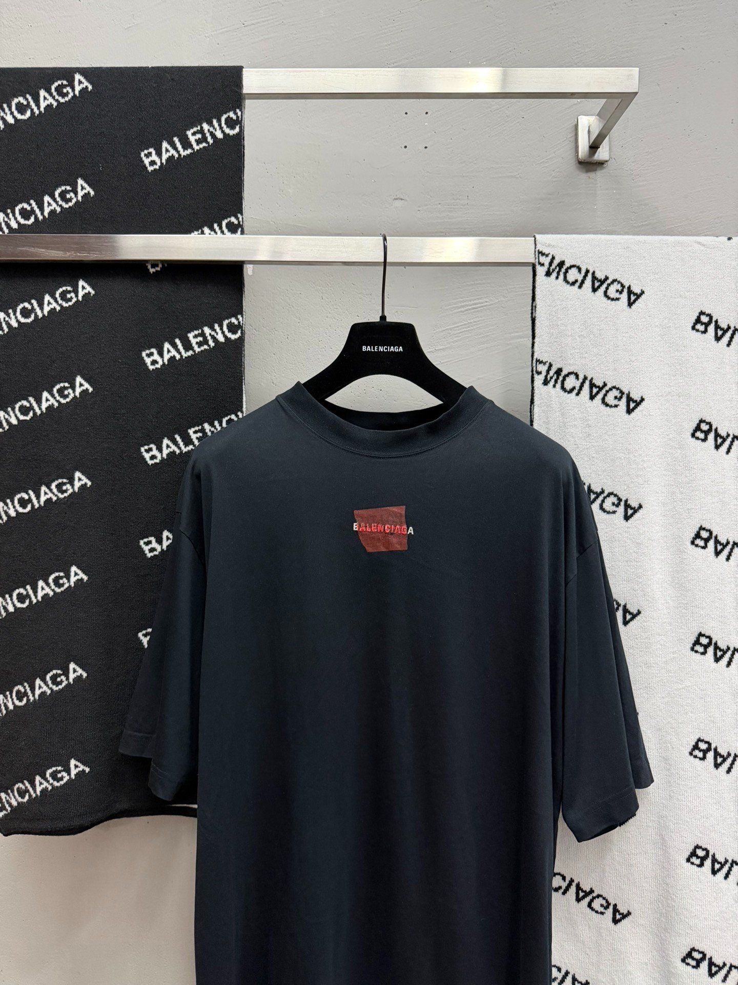 Balenciaga Black Tape Short-Sleeve T-Shirt — detail