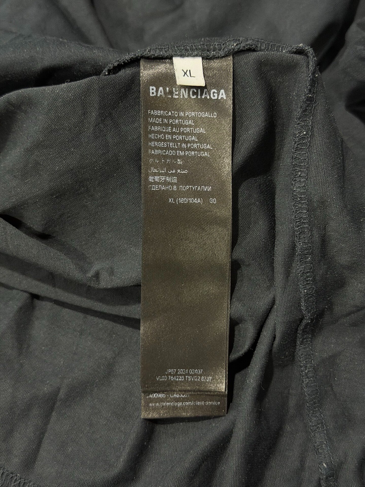 Balenciaga Black Tape Short-Sleeve T-Shirt — label