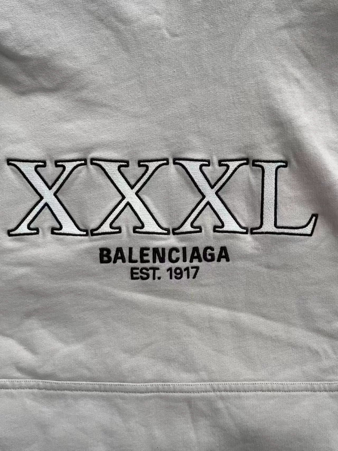 Balenciaga Beige Logo Print Loose Hoodie — detail