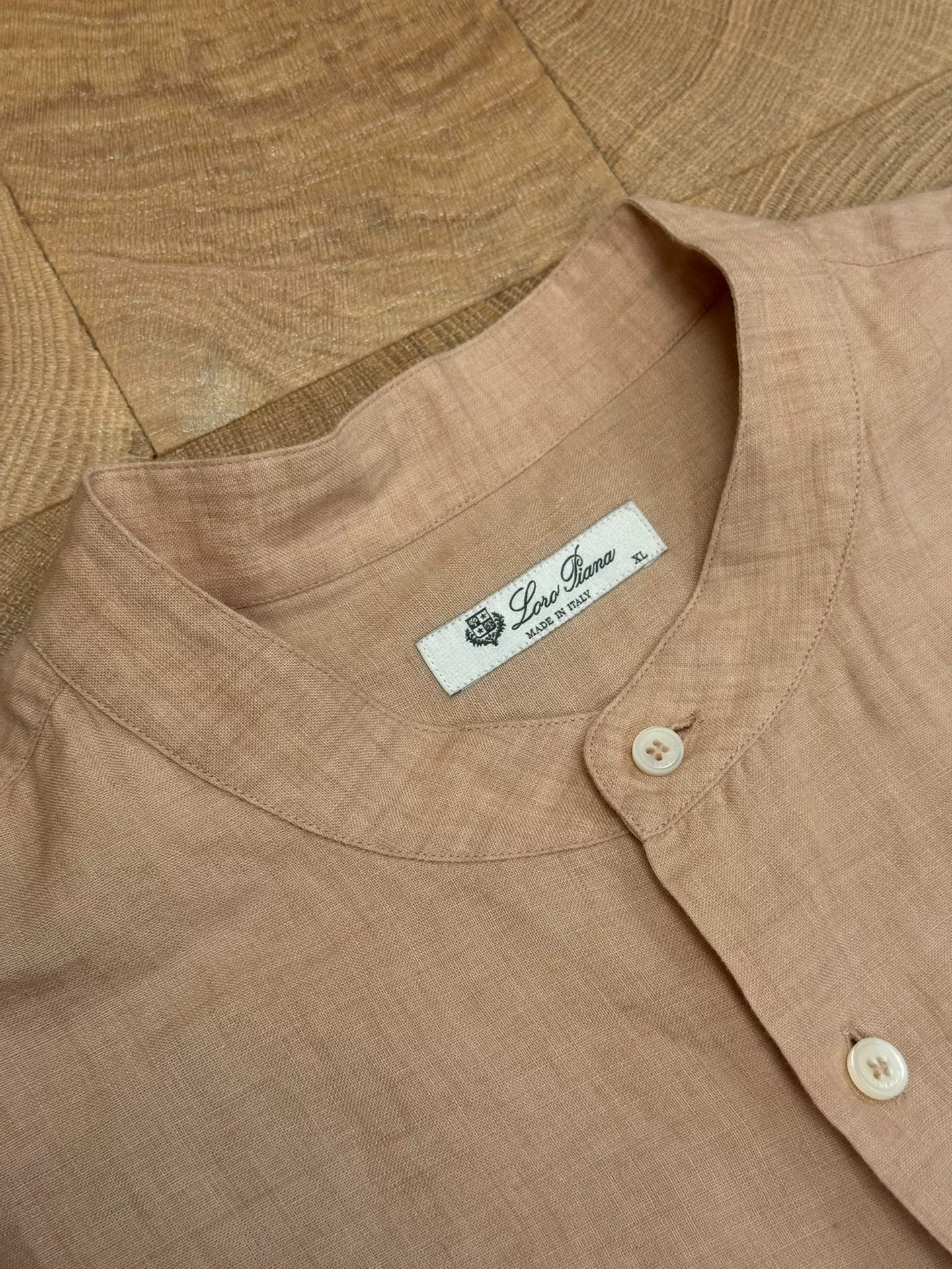 Loro Piana Pink Linen Shirt XL — front