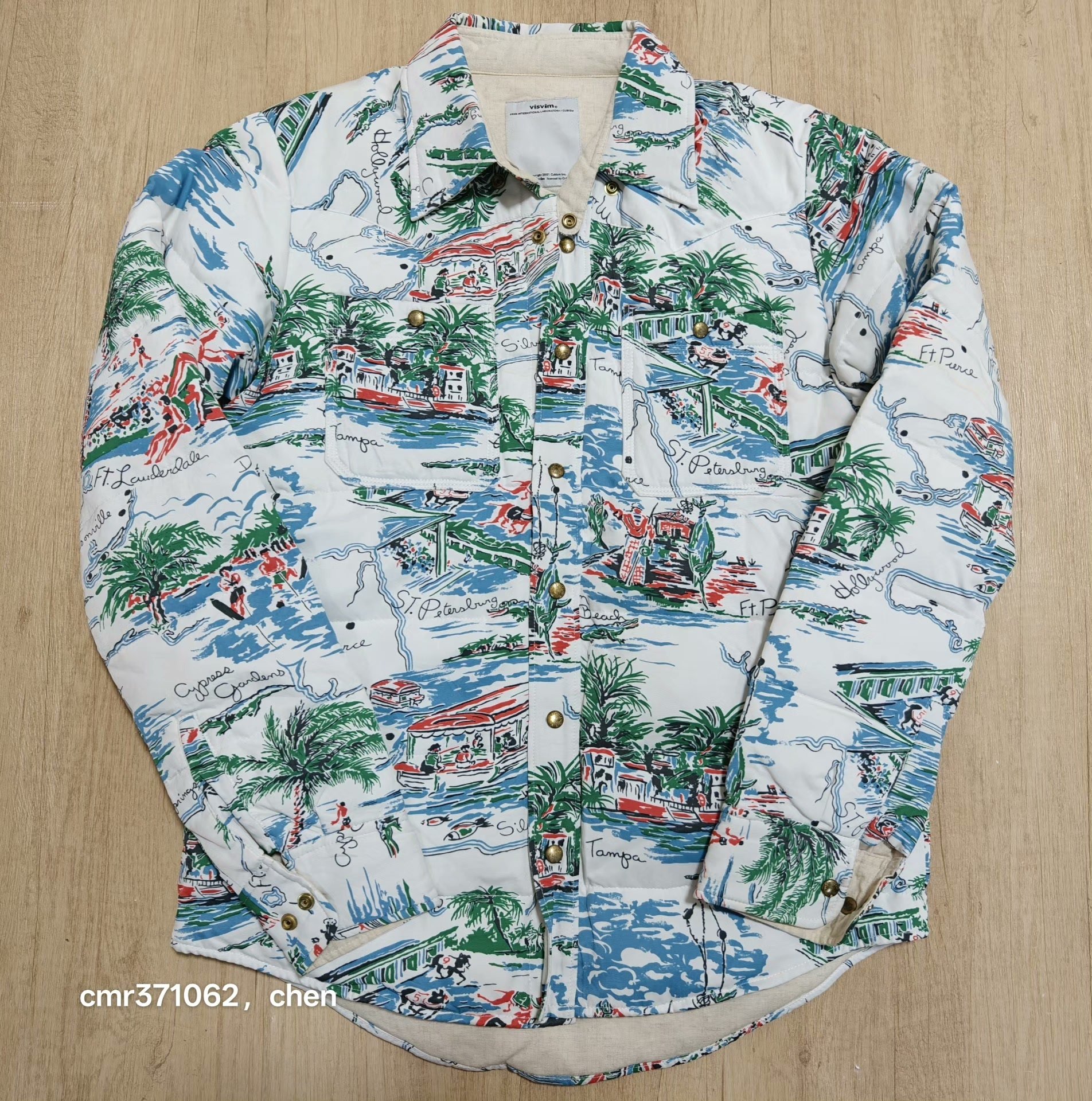 visvim 15ss Kerchief Down Jkt Sunshine — detail