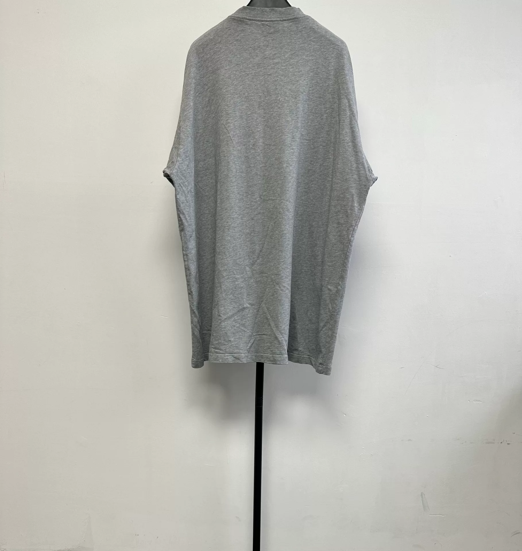 Balenciaga Gray Letter Print Short-Sleeve T-Shirt — front