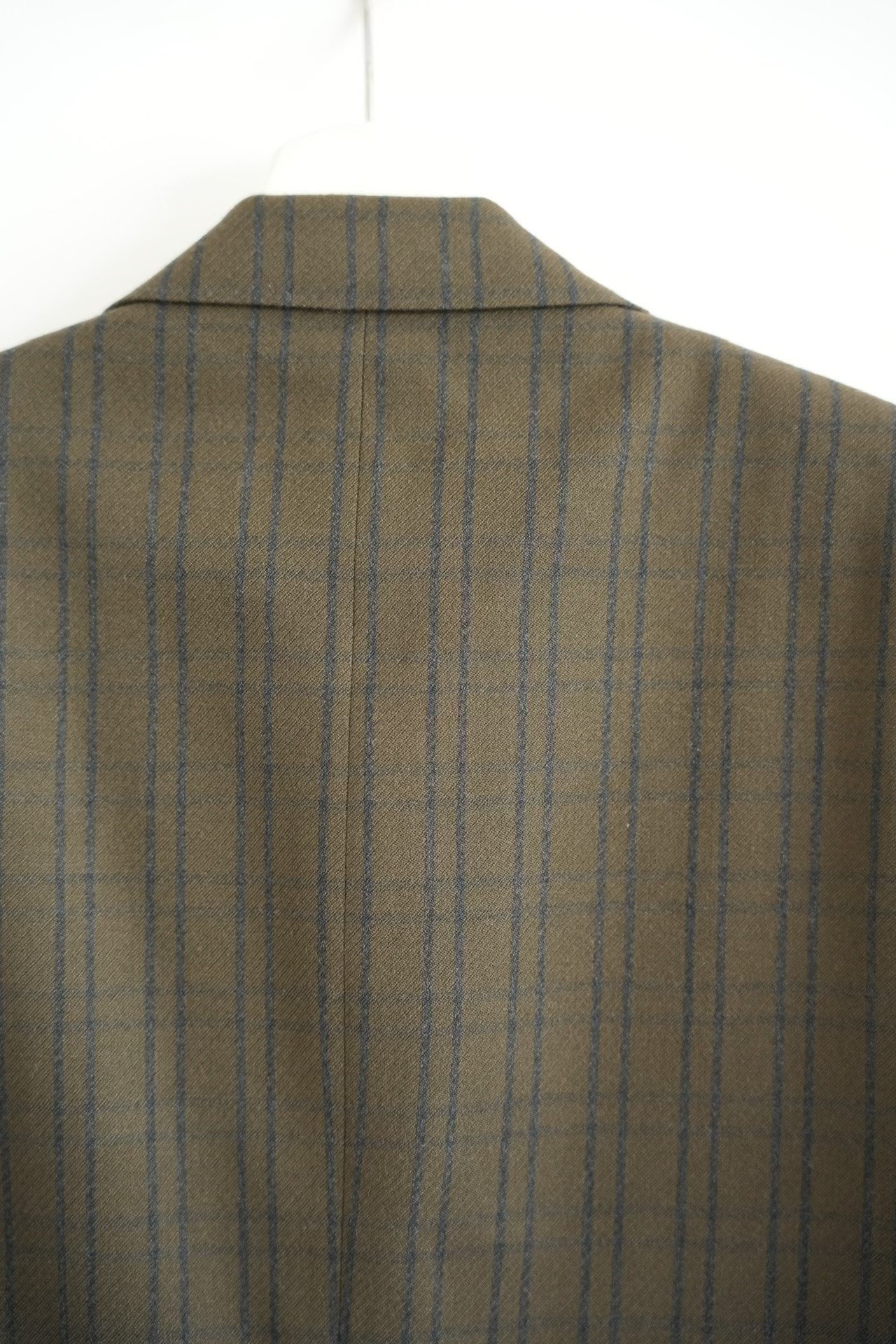 Yohji Yamamoto 80s Olive Check Blazer — back