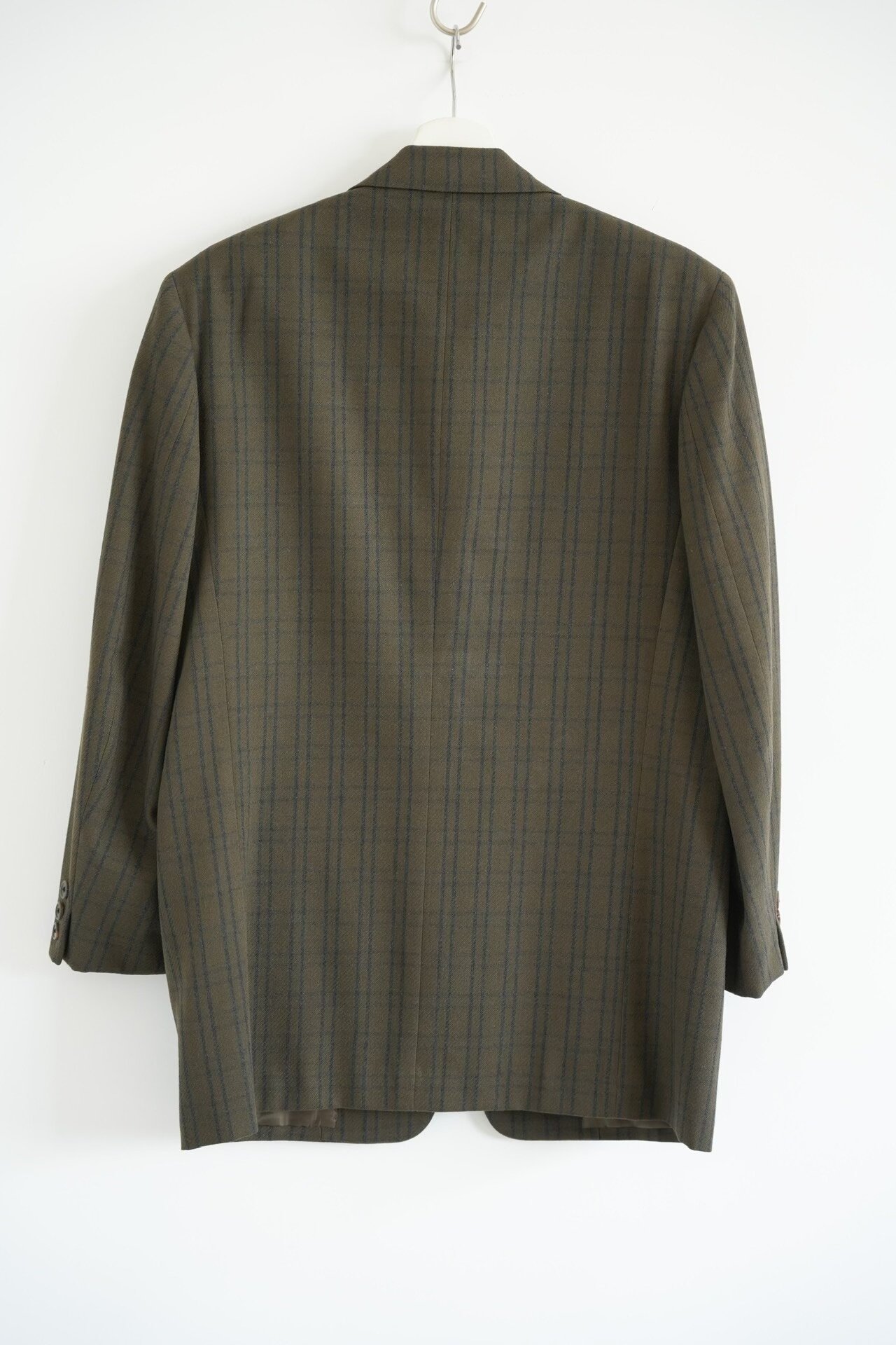 Yohji Yamamoto 80s Olive Check Blazer — front