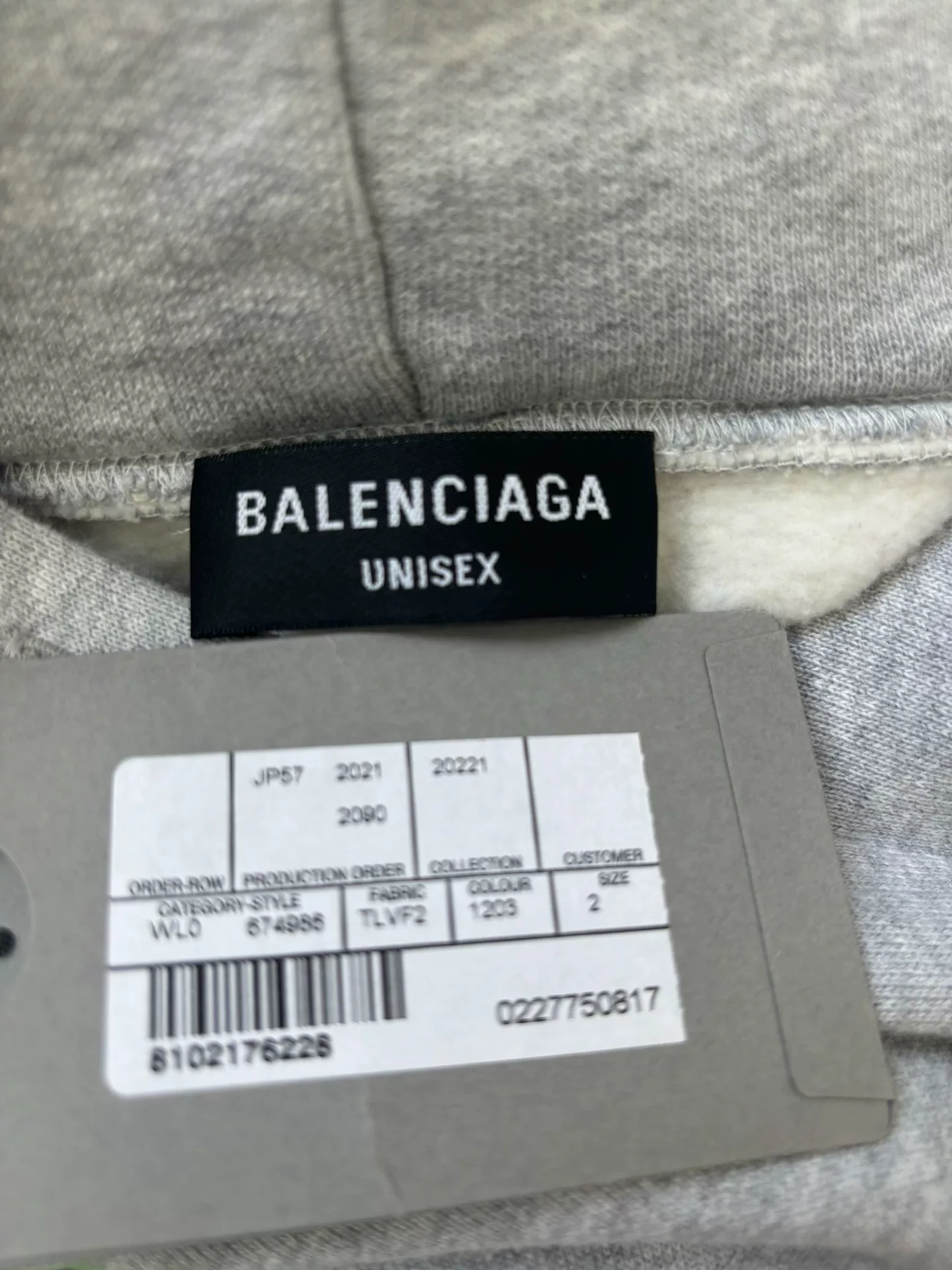 Balenciaga SS22 Gray Slime Hoodie — back