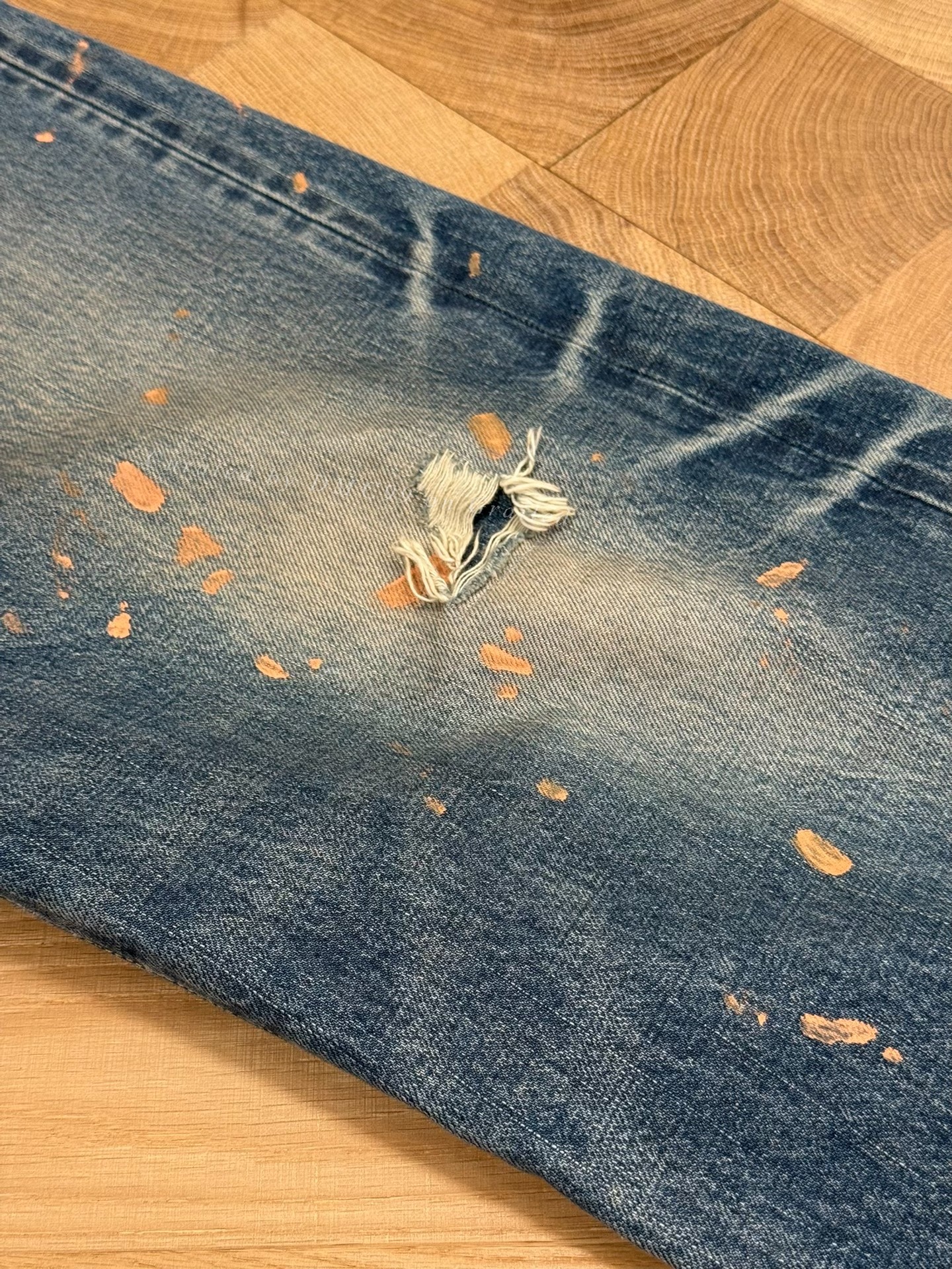 visvim Social Sculpture Wide Damaged Jeans — detail