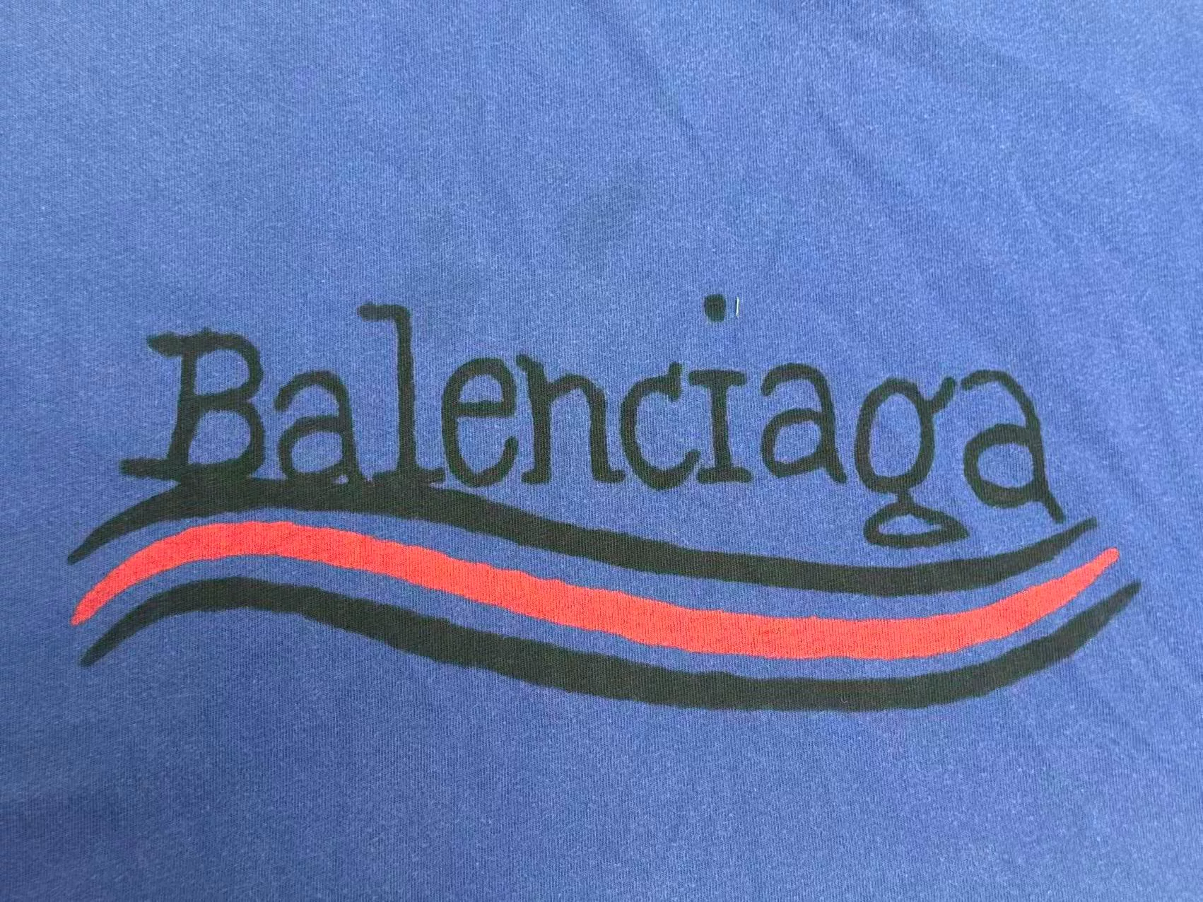 Balenciaga Letter Print Short-Sleeve T-Shirt — detail