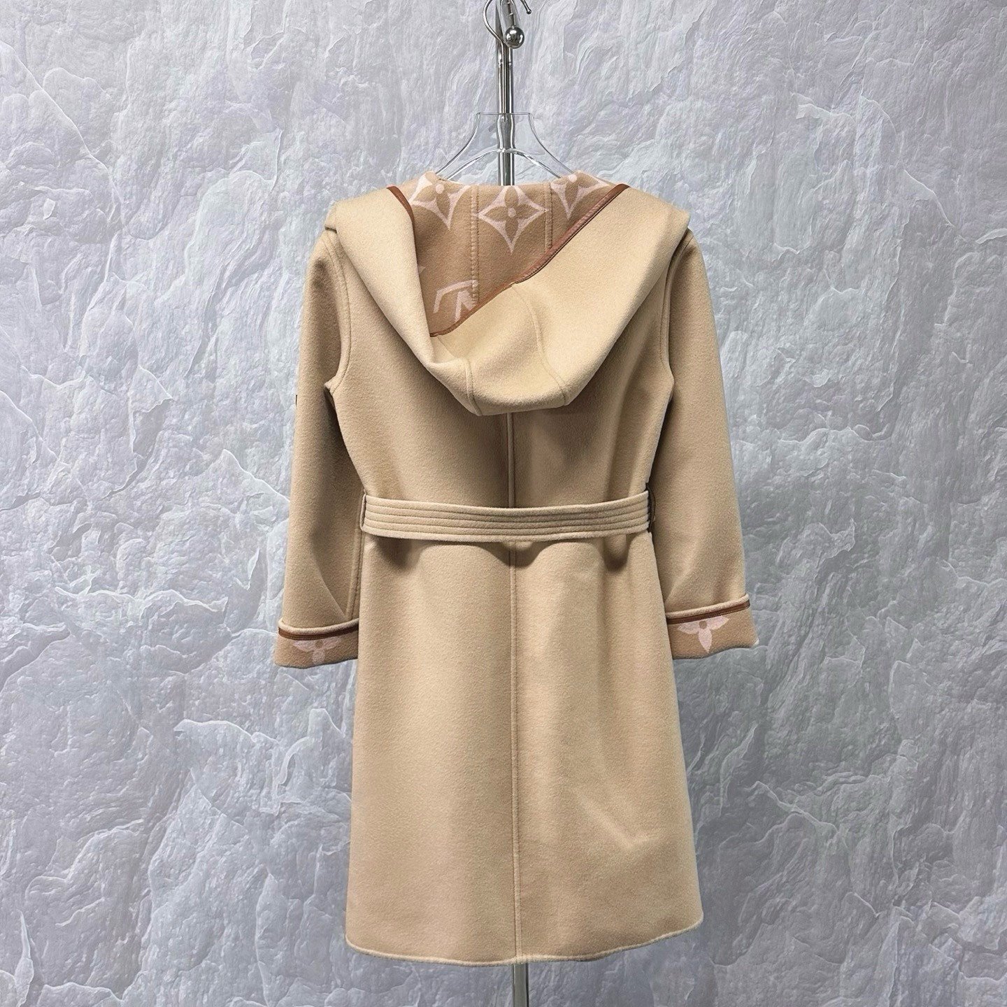 Louis Vuitton Cashmere Wrap Hooded Coat — label