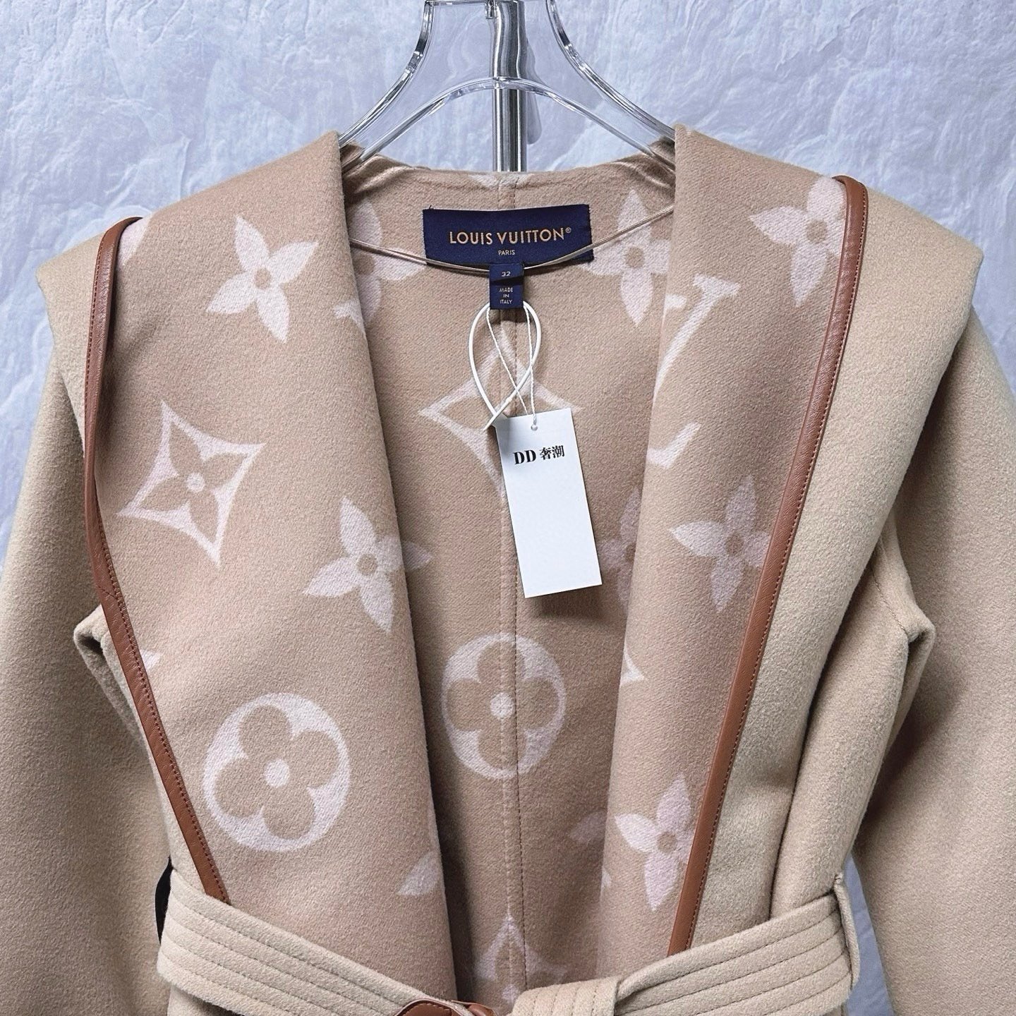 Louis Vuitton Cashmere Wrap Hooded Coat — detail