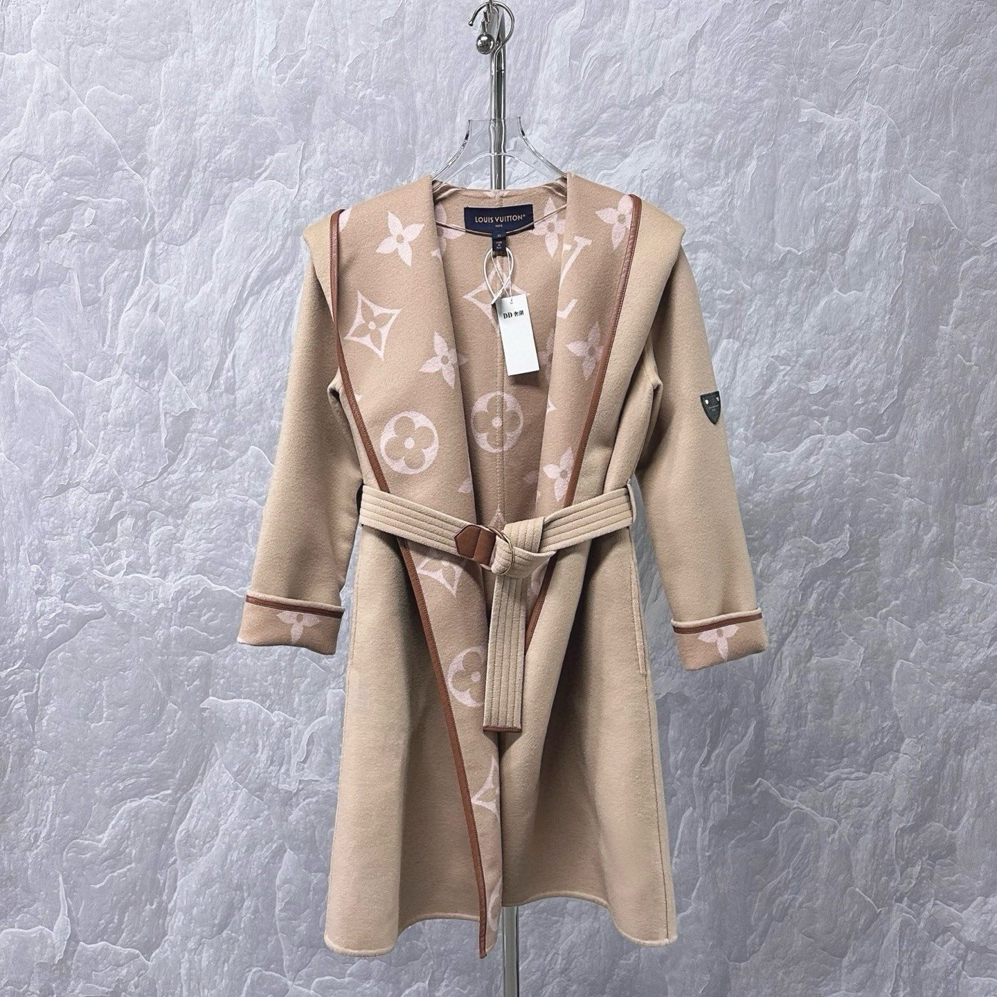Louis Vuitton Cashmere Wrap Hooded Coat — front