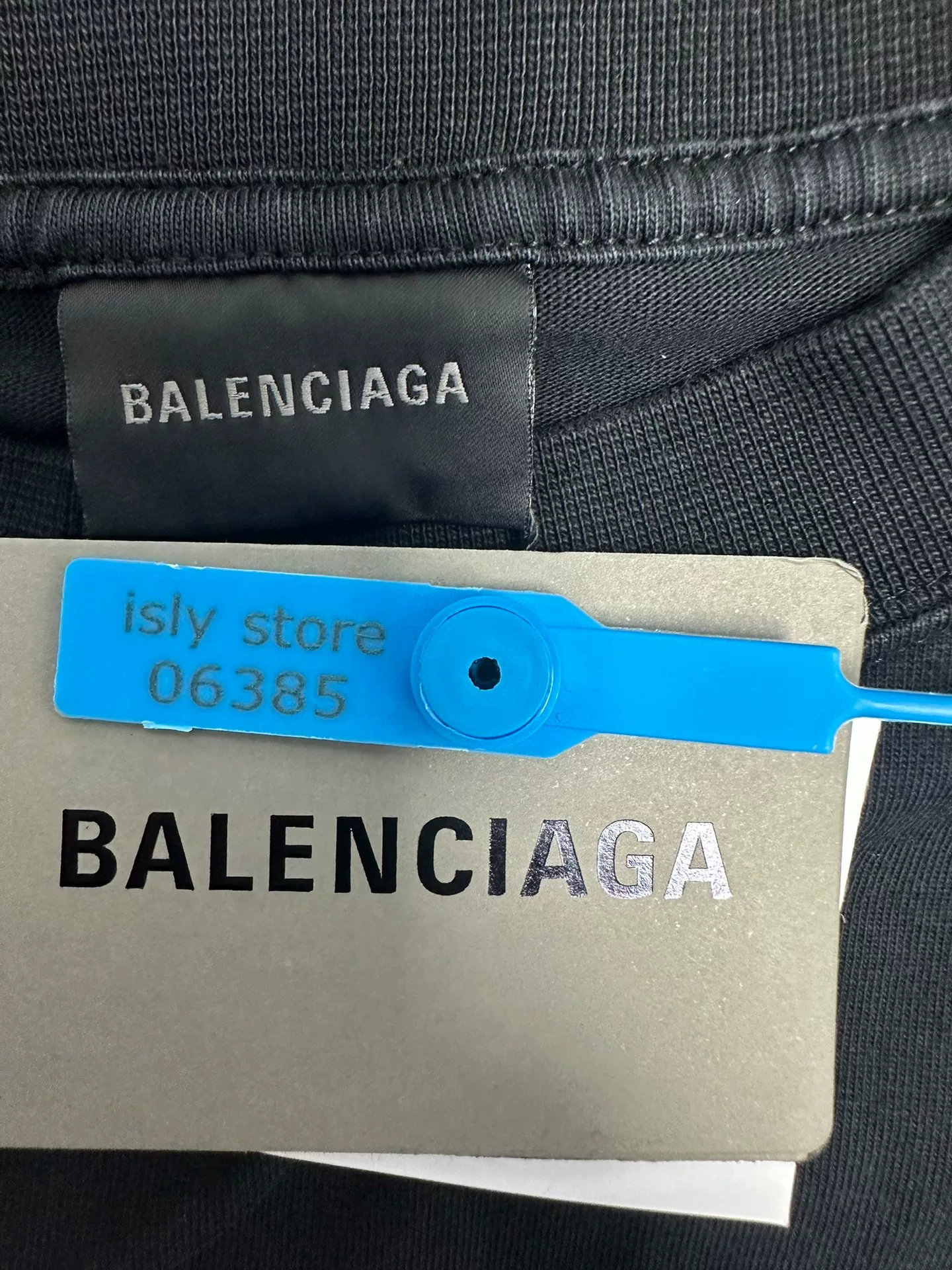 Balenciaga Black Logo Crew Neck T-Shirt — back