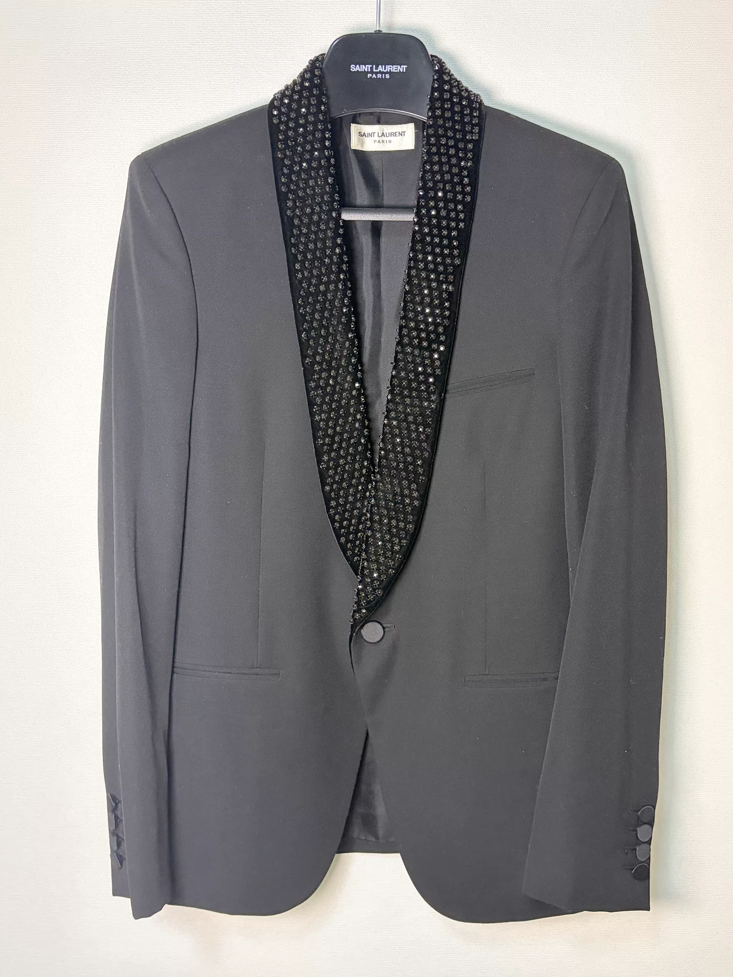 Saint Laurent Diamond Shawl Collar Suit Jacket