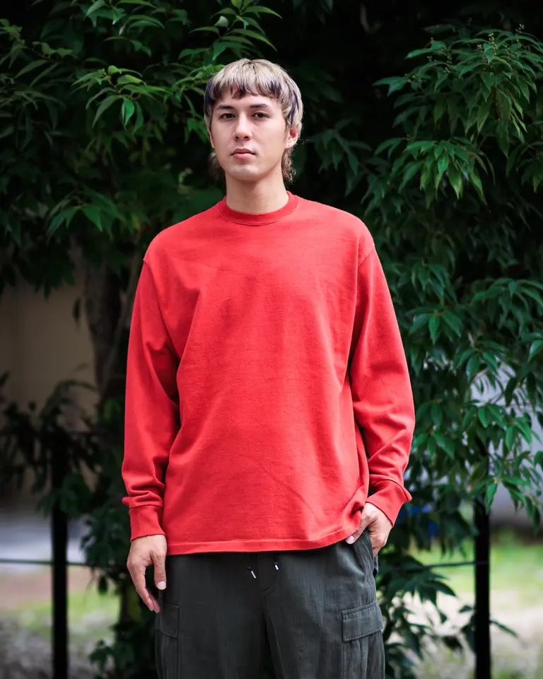 A.PRESSE Vintage Red Long-Sleeve T-shirt — back