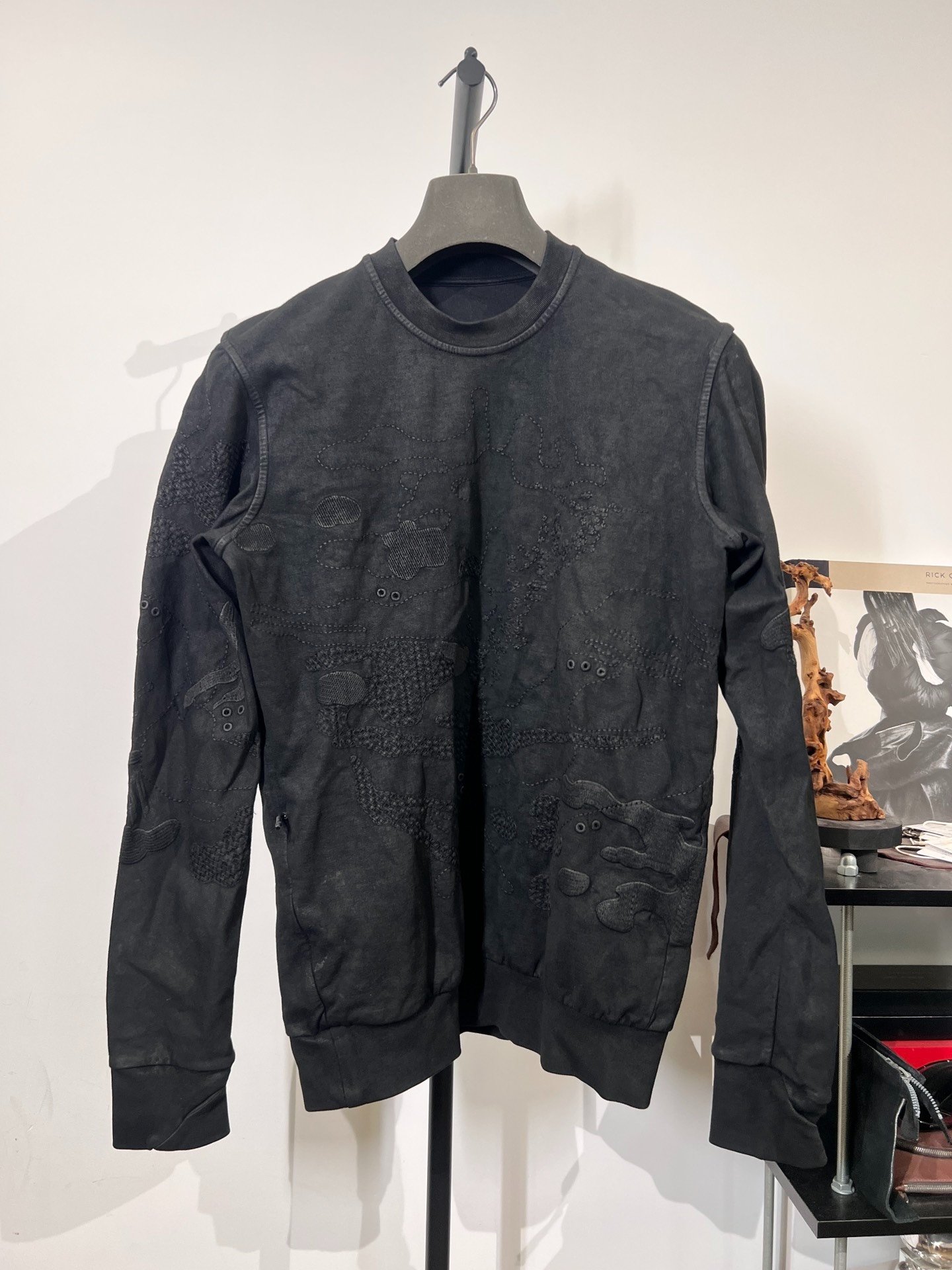 Boris Bidjan Saberi Wax Coated Crewneck Sweatshirt