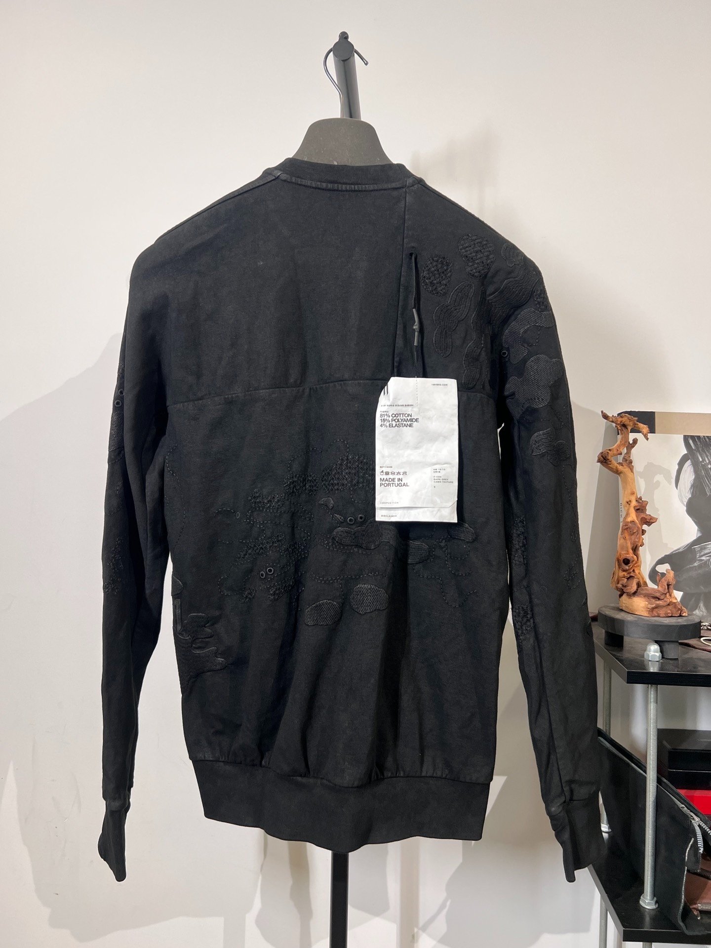 Boris Bidjan Saberi Wax Coated Crewneck Sweatshirt — front