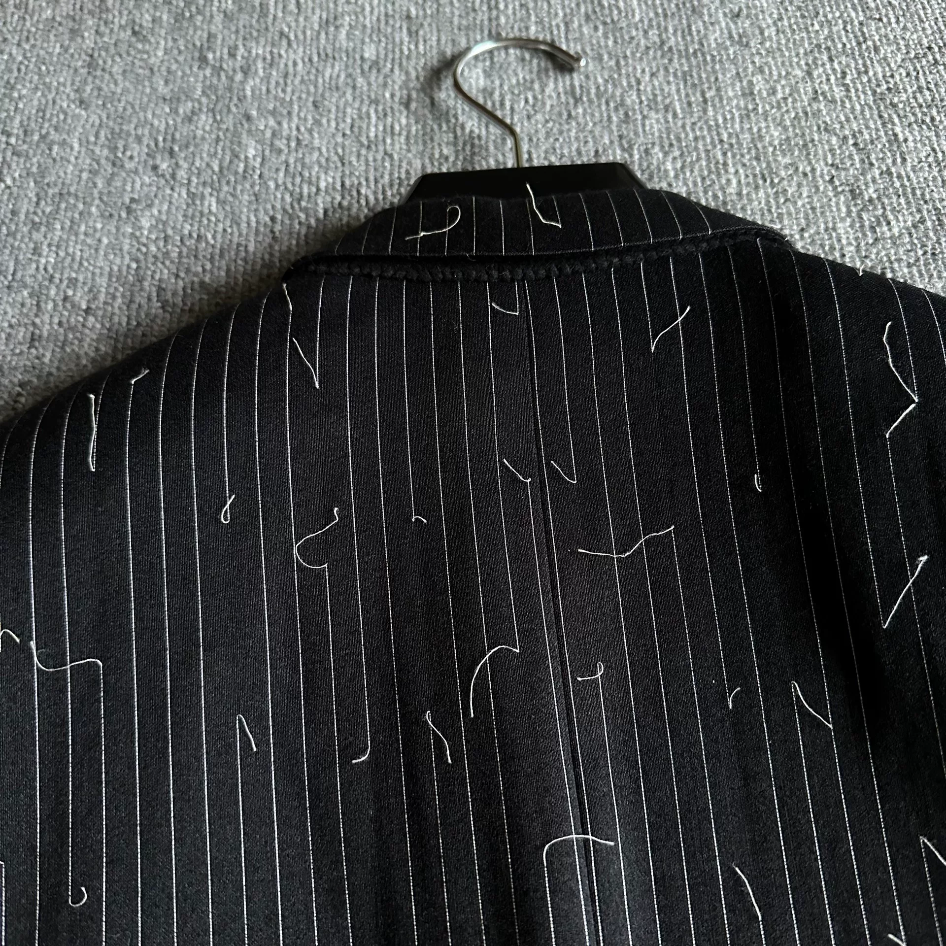 Dior Homme Black Pinstripe Wool Blazer — label