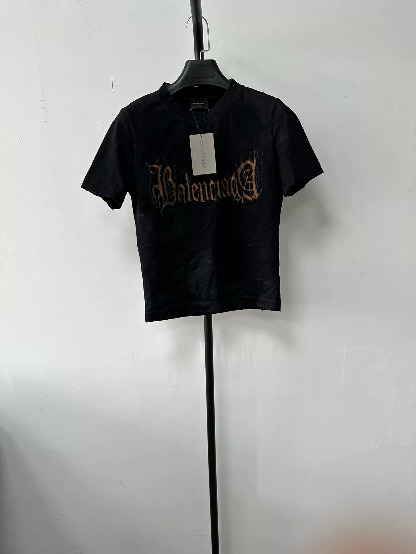 Balenciaga Gold Logo Slim Short-Sleeve T-Shirt