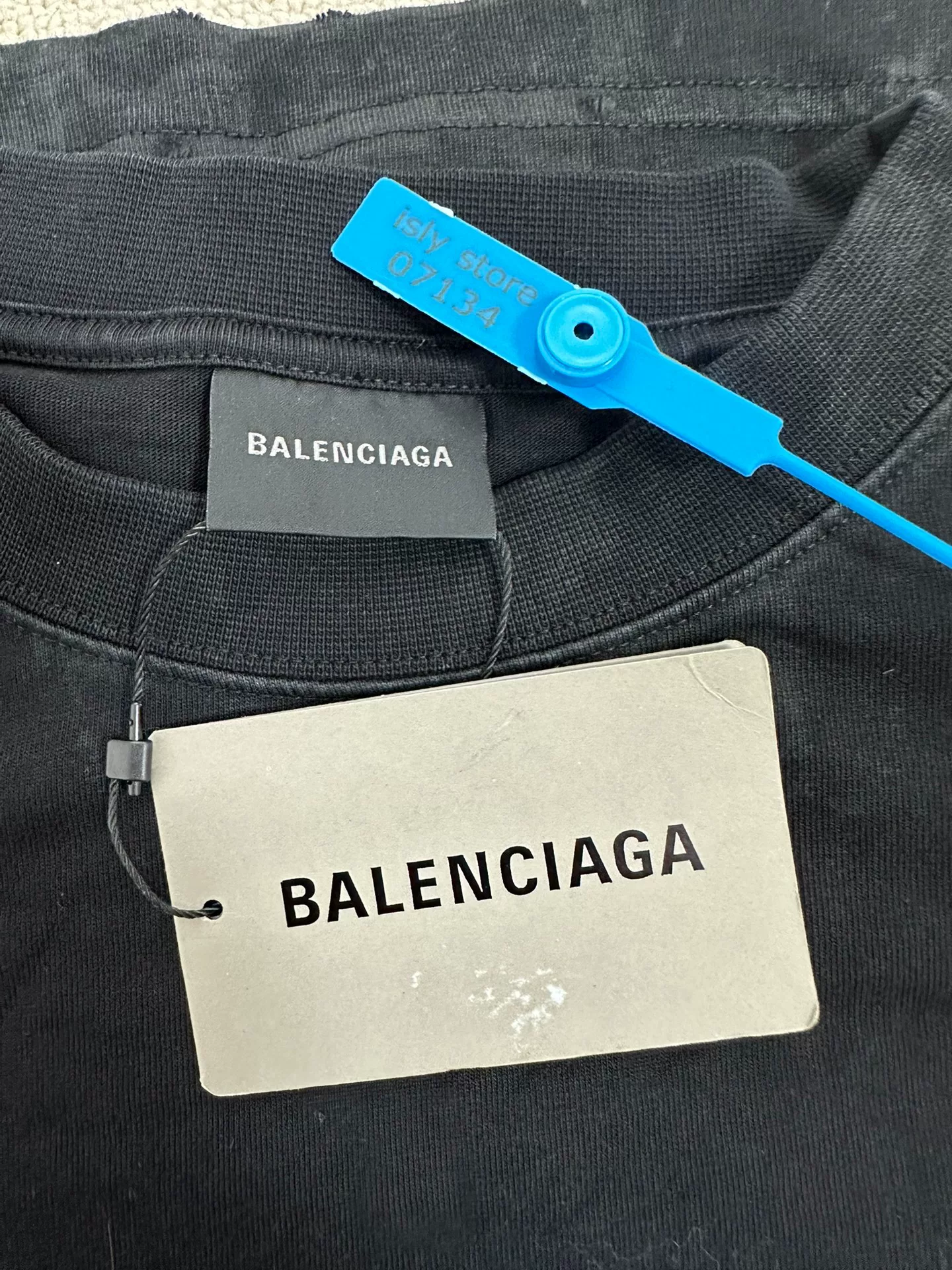 Balenciaga Gold Logo Slim Short-Sleeve T-Shirt — label