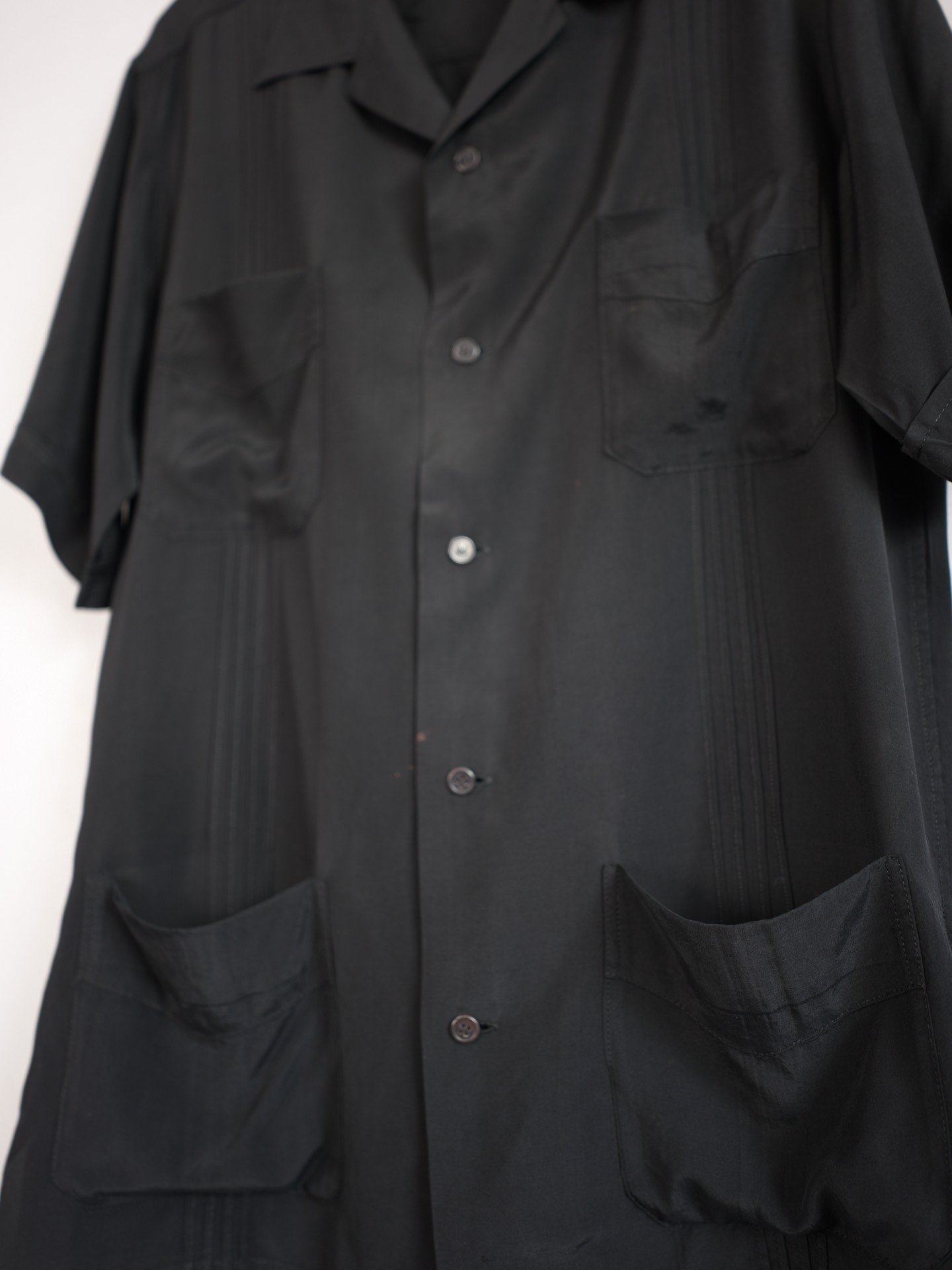 Yohji Yamamoto 16SS Silk Blend Short-Sleeve Shirt — detail