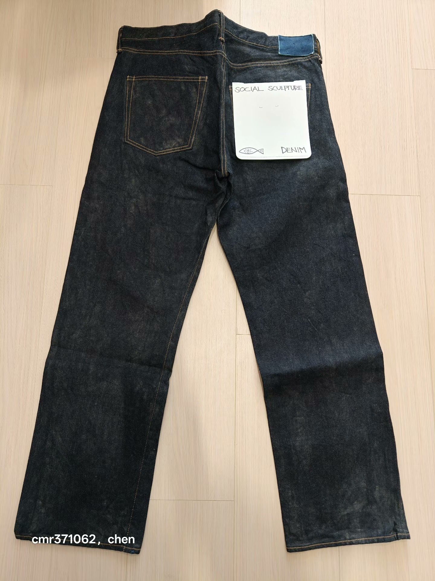 VISVIM RAW MUD OD Denim Jeans — label
