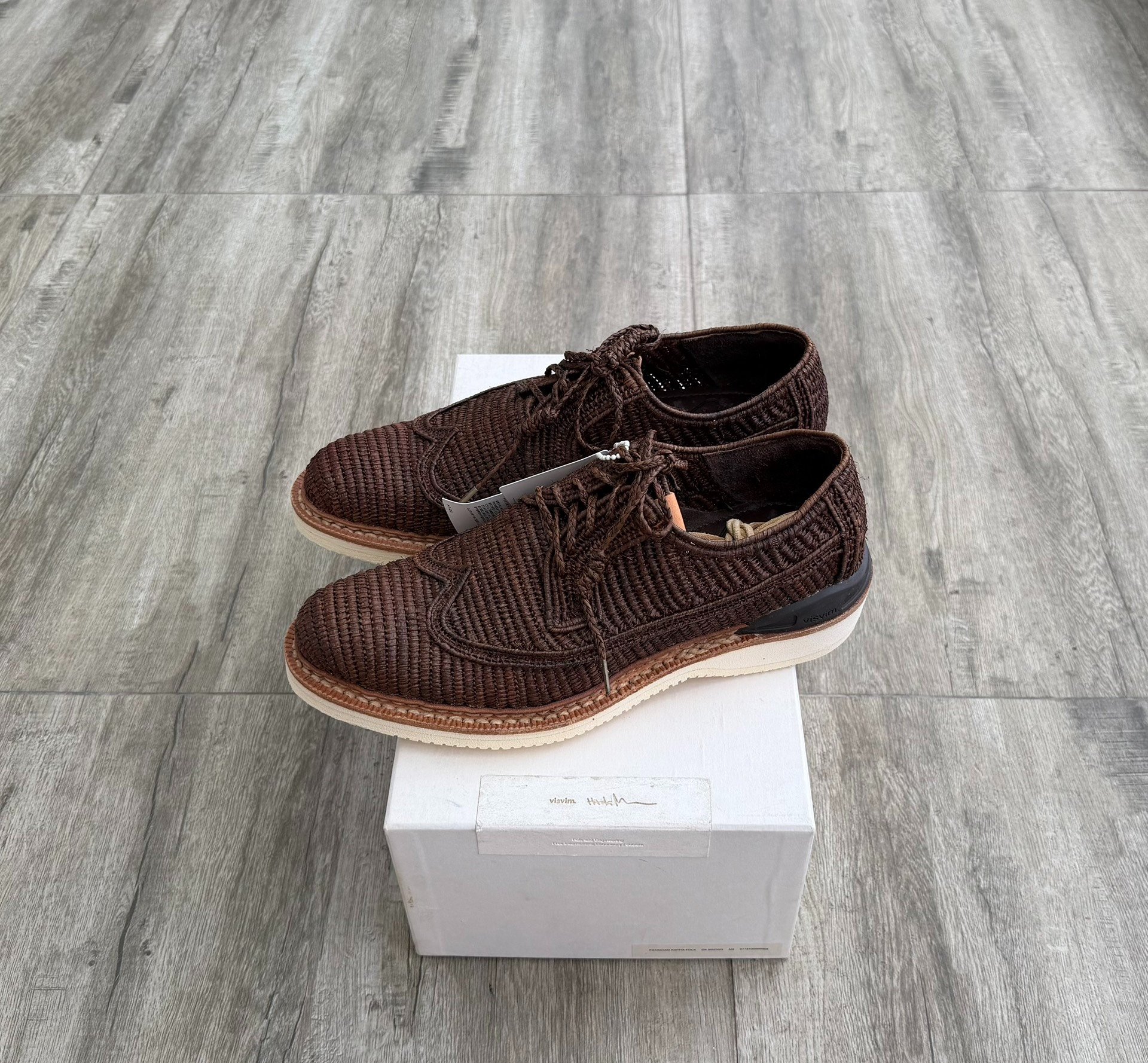 Visvim Patrician Raffia-Folk Low-Top — front