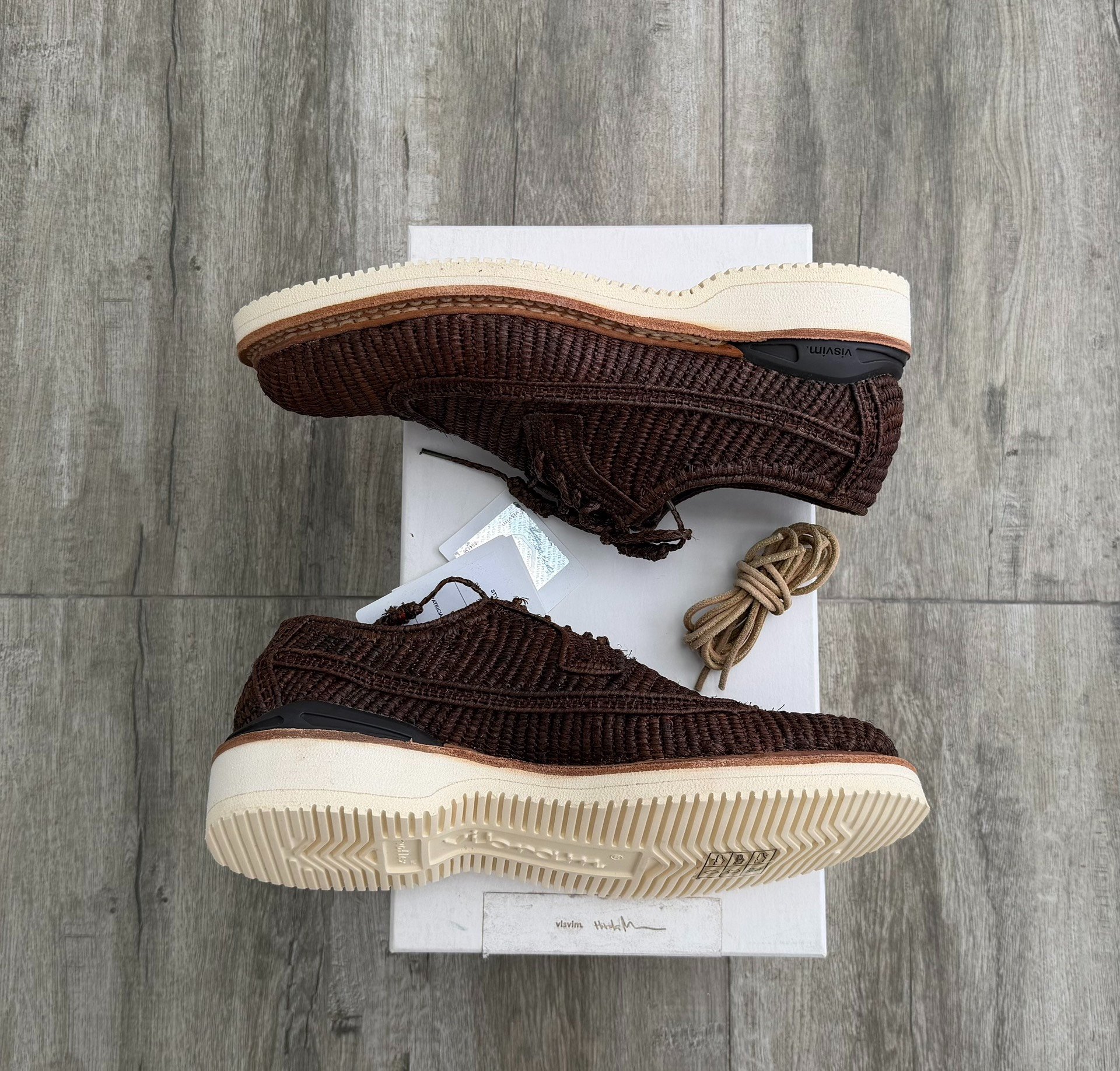 Visvim Patrician Raffia-Folk Low-Top — back