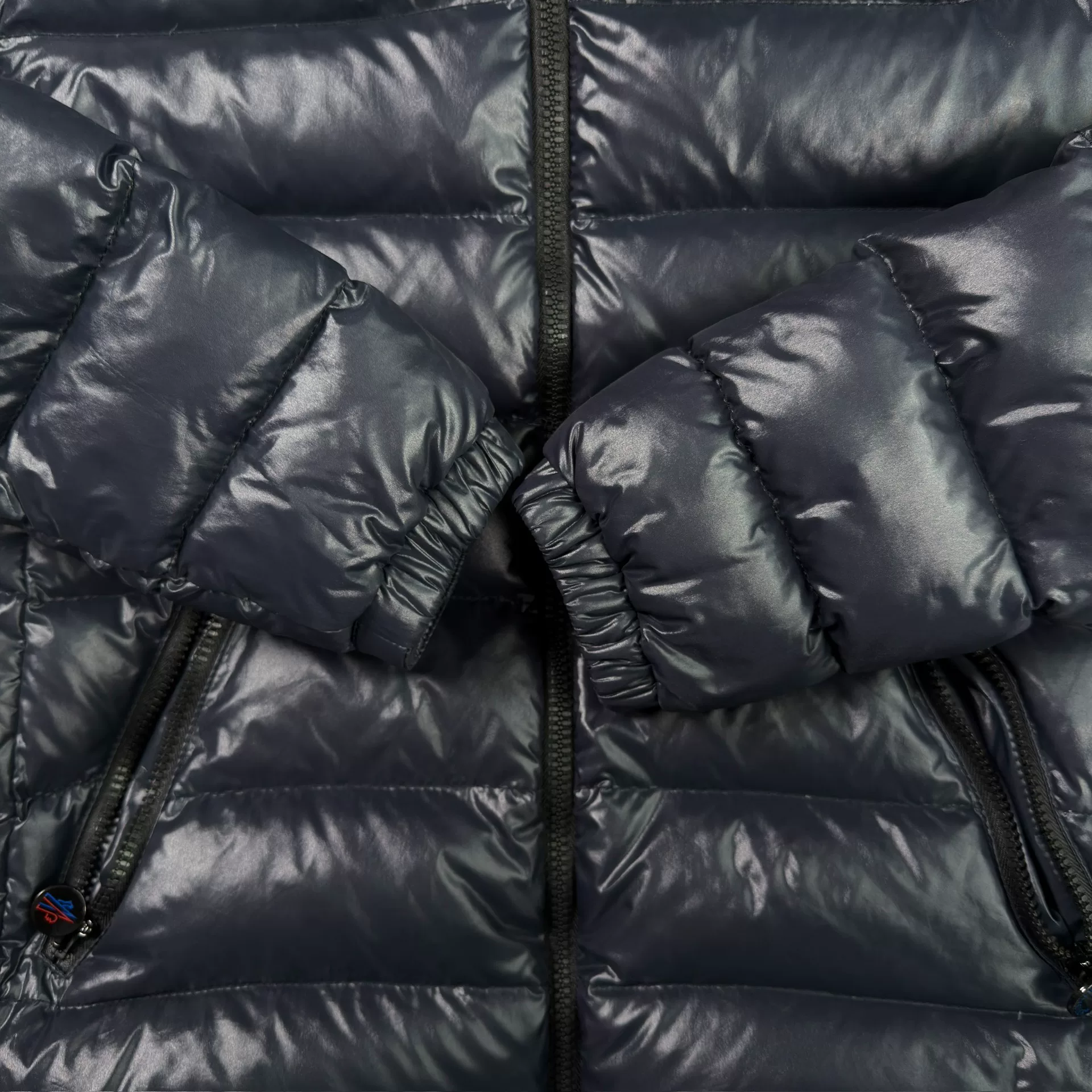 Moncler Bady Navy Short Down Jacket — back