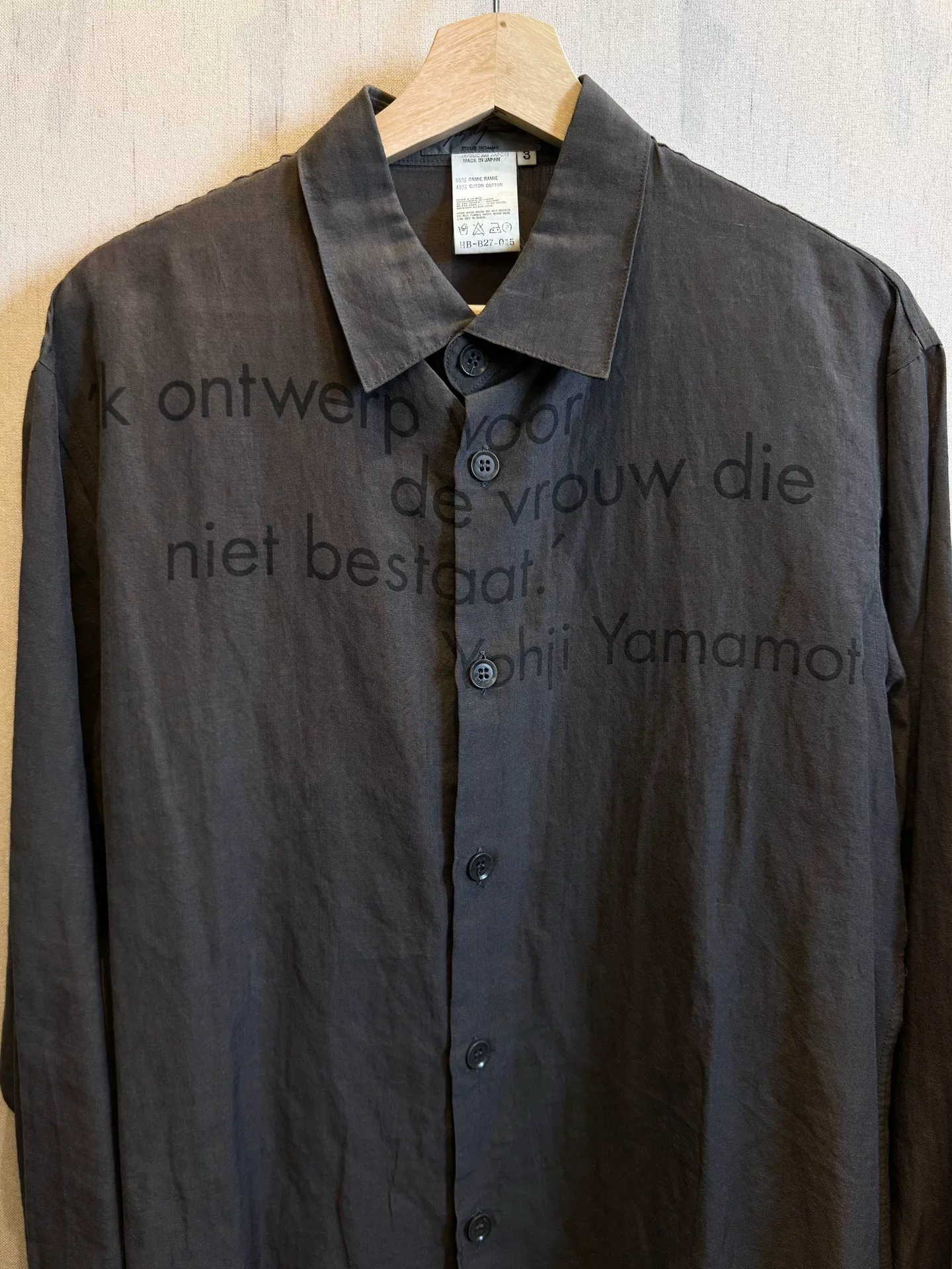 Yohji Yamamoto 2000 SS Long-Sleeve Shirt — front